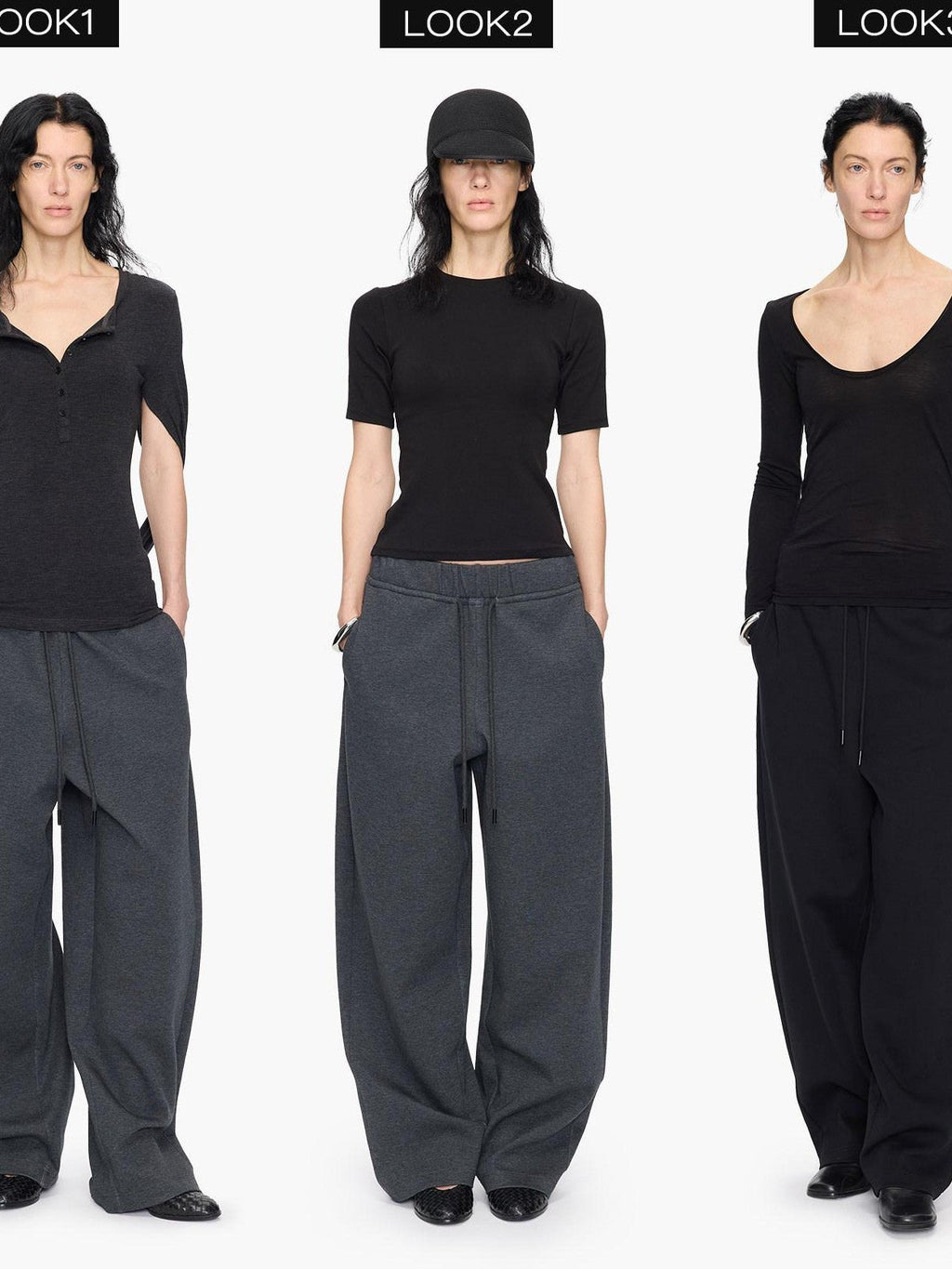 Asymmetrical Curved Cut Wide Leg High Waist Women's Lyocell Cotton Sweatpants