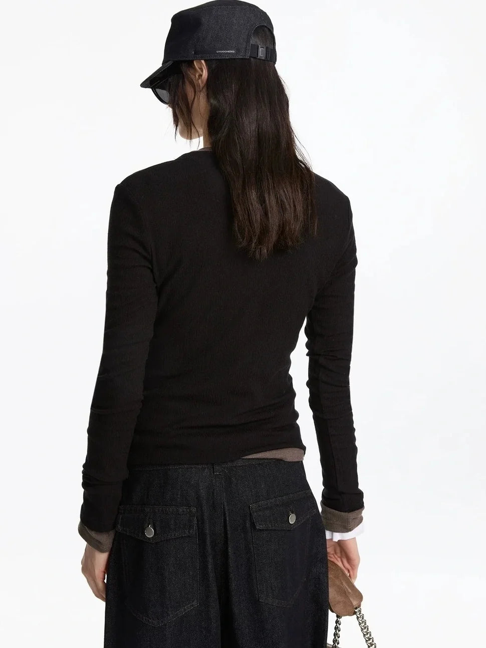 Autumn Acetate Henley Long Sleeve Top