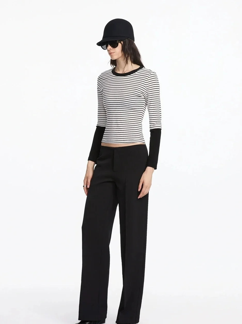 Autumn Minimalist Straight Leg Trousers