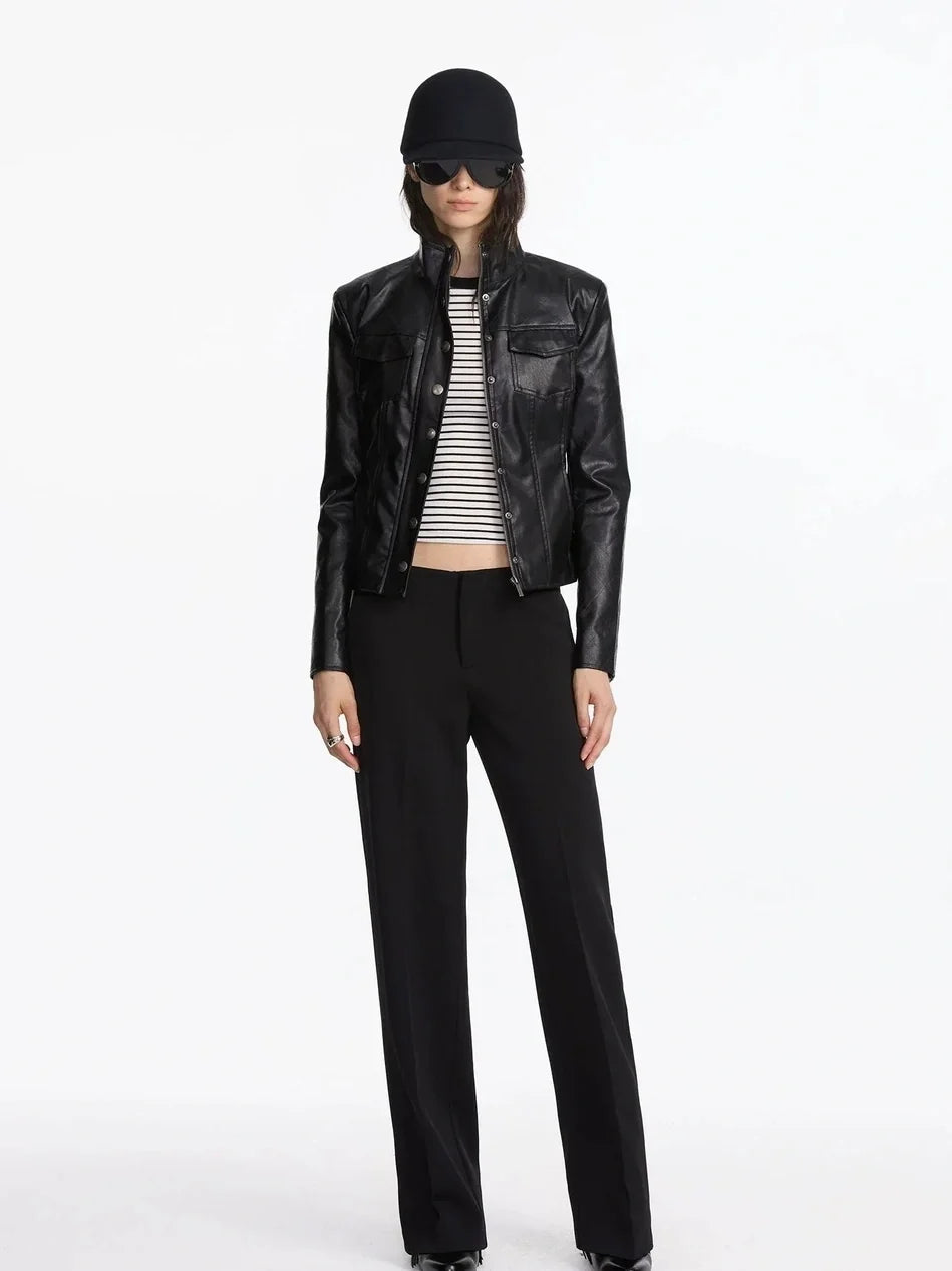 Autumn Minimalist Straight Leg Trousers