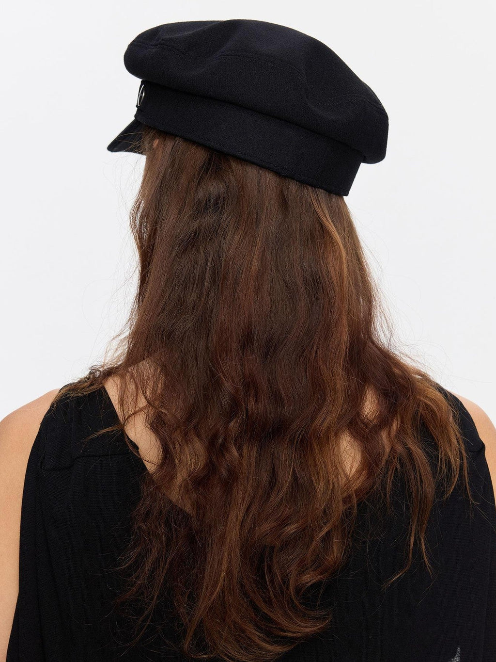 Black Adjustable Flat Top Stiff Short Brim Casual Women's Wool Hats