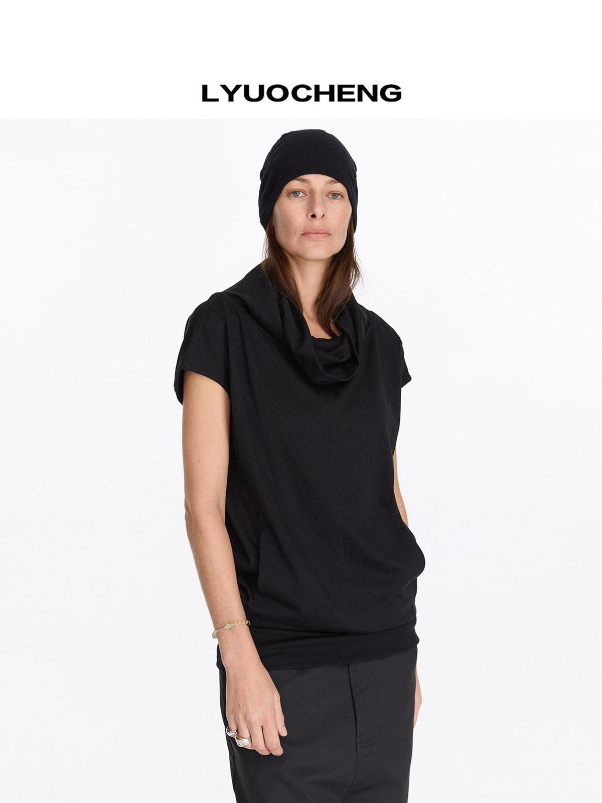 Black Scoop Neck H Cut Sleeveless Cotton Casual Mini Dress
