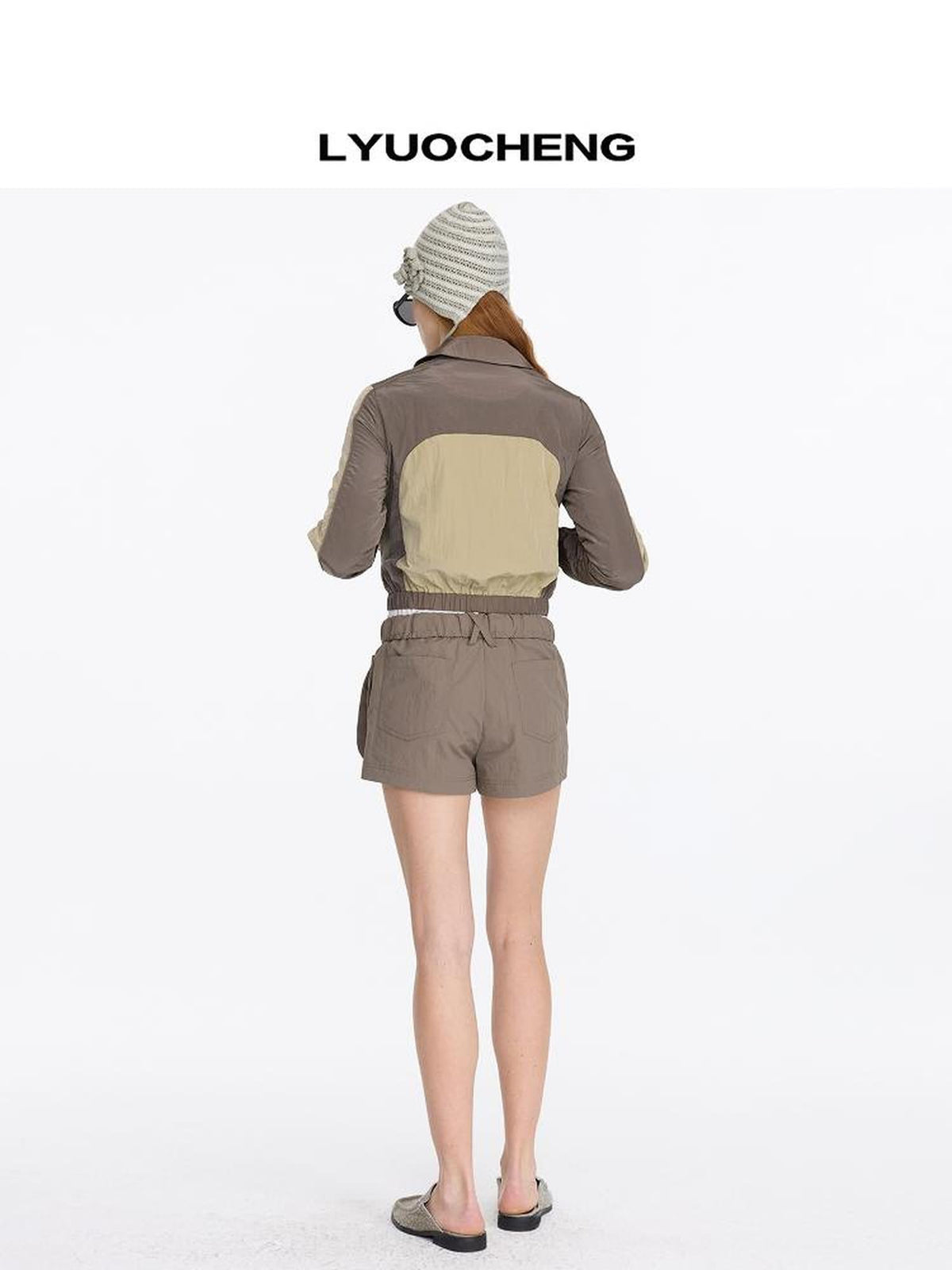 Color Block Nylon Zip Jacket