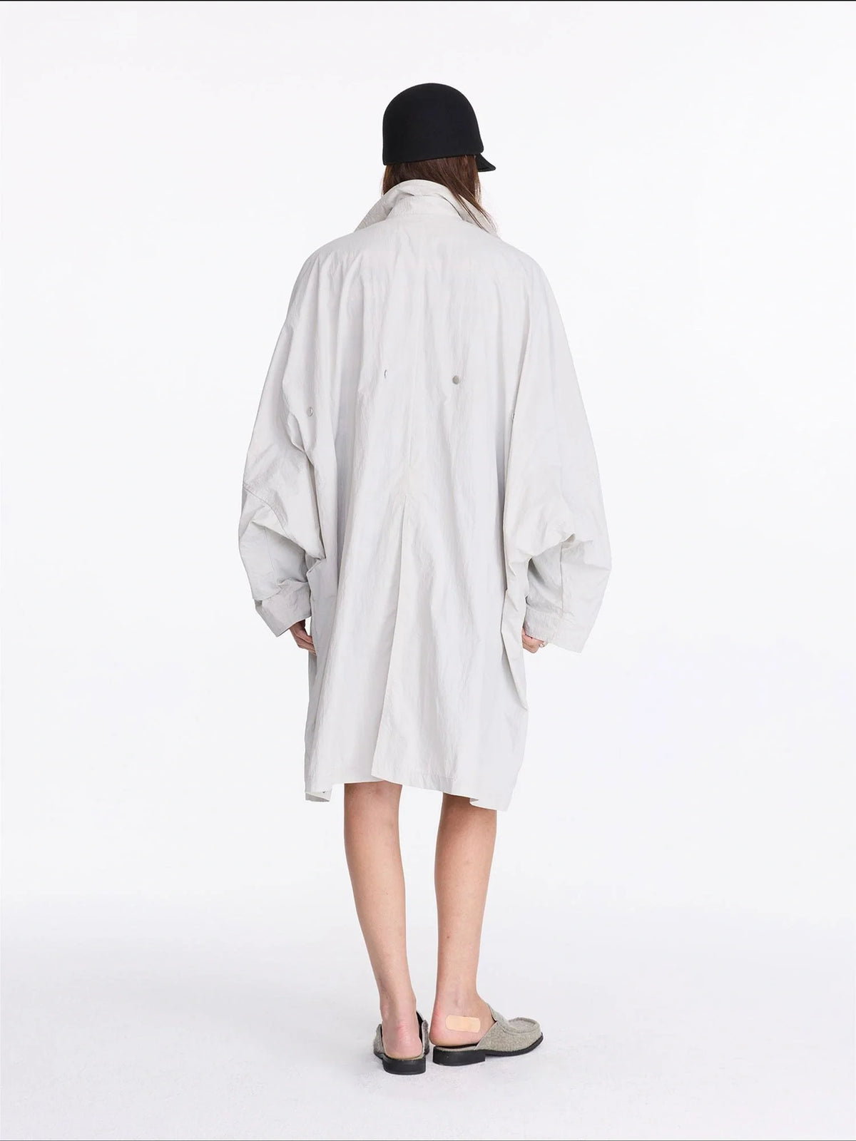 Convertible Nylon Trench Coat With Adjustable Length