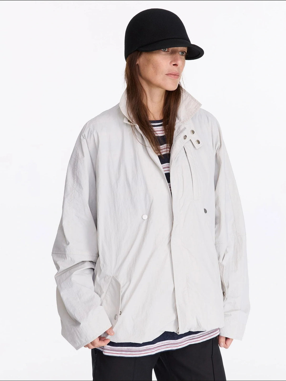 Convertible Nylon Trench Coat With Adjustable Length