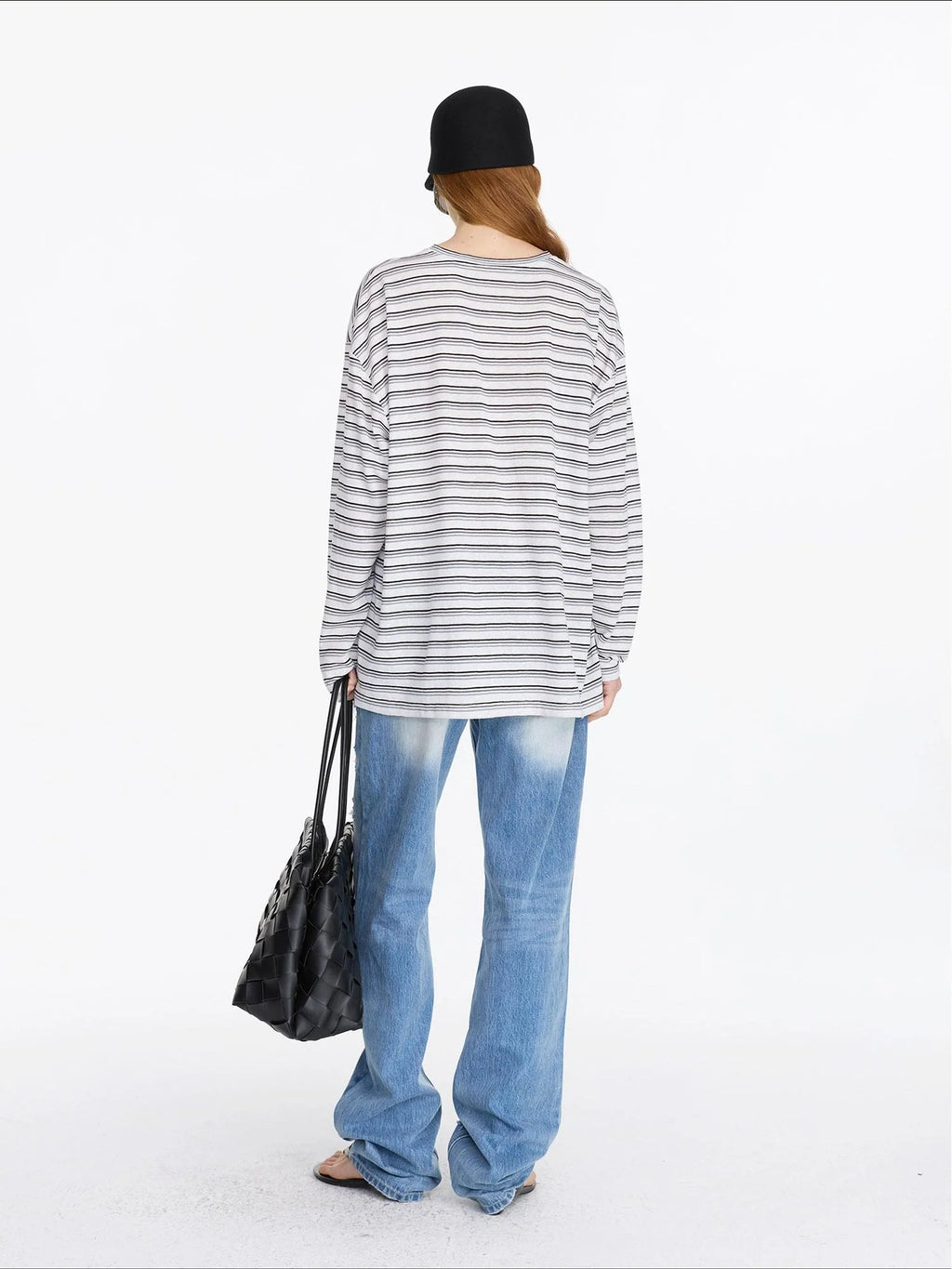 Distressed Light Blue High Waist Straight Leg Jeans