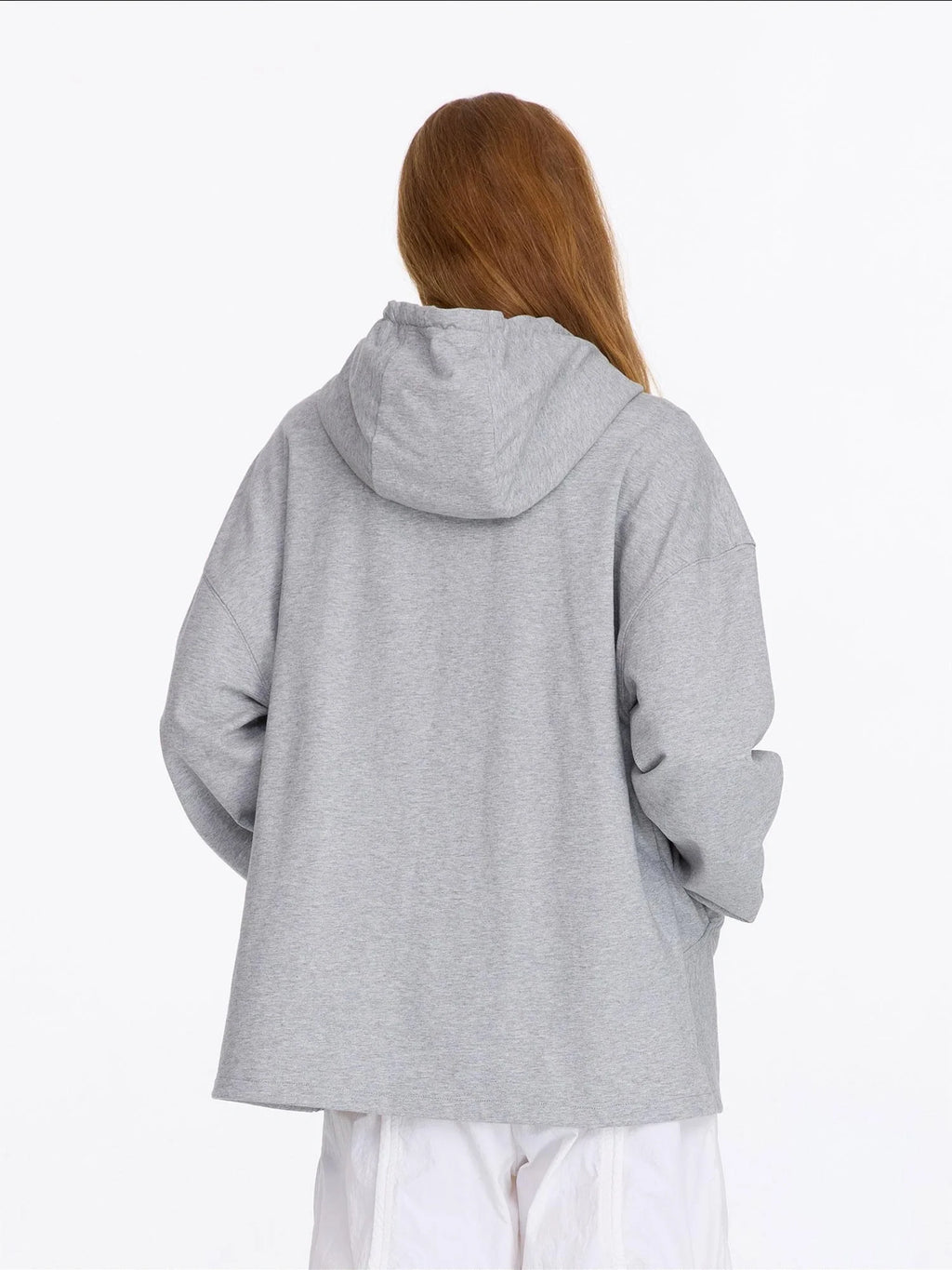 Drawstring Hooded Zip Up Knit Sweatshirt