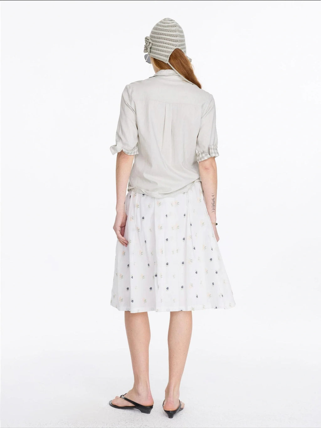 Floral Embroidered A Line Skirt