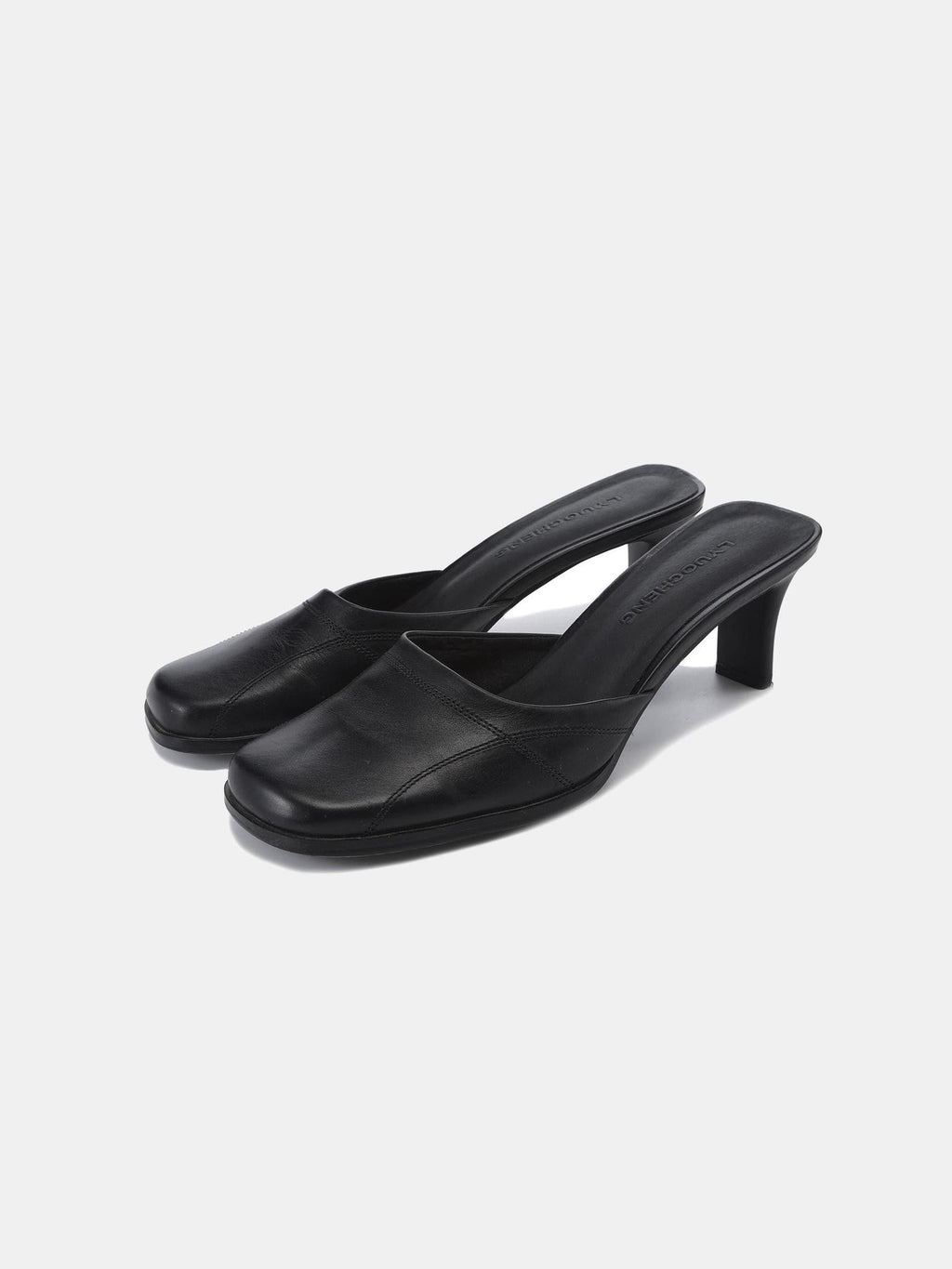 Halfwrap Square Toe Breathable Non Slip Women's Leather Heeled Sandals