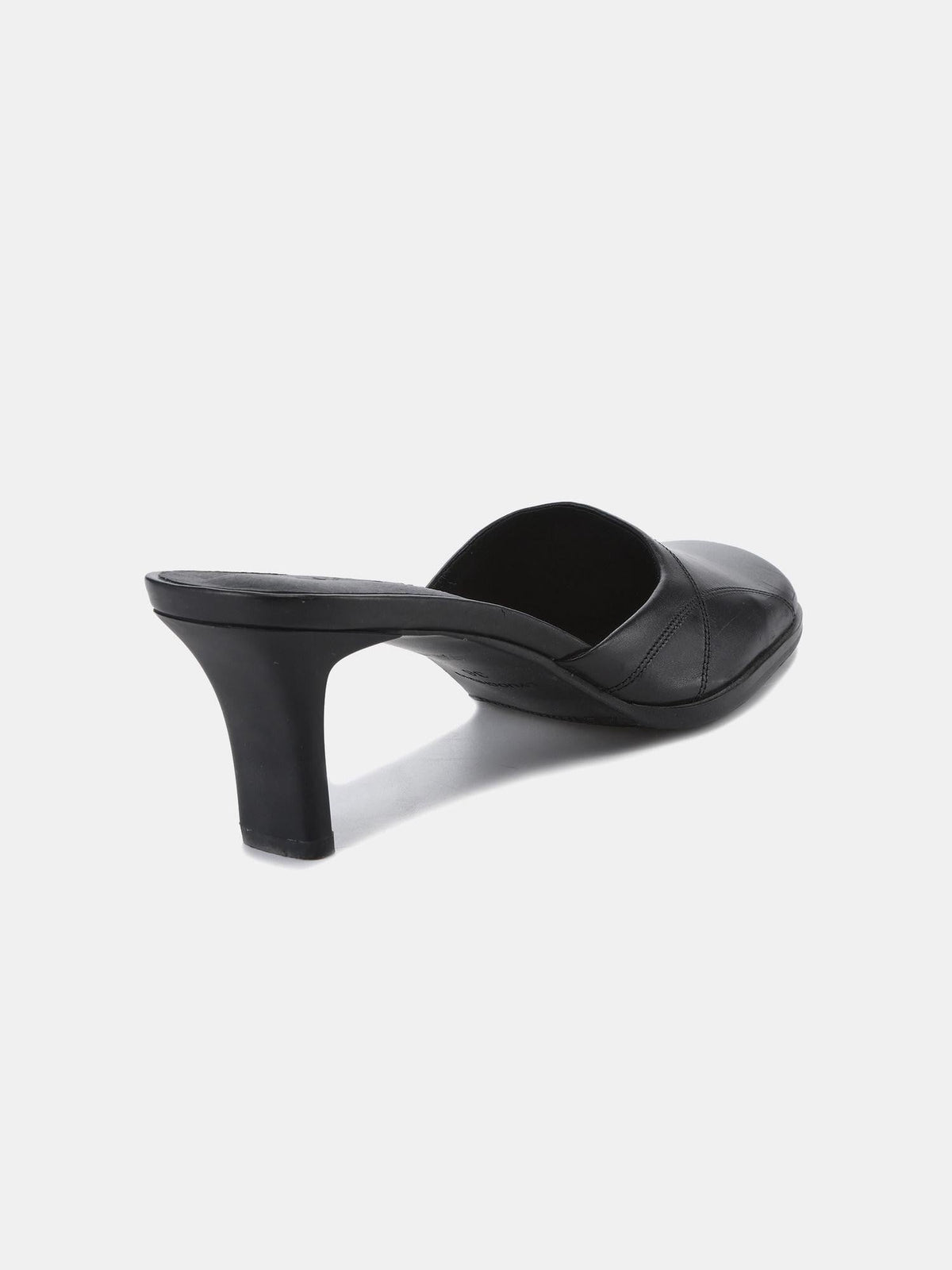 Halfwrap Square Toe Breathable Non Slip Women's Leather Heeled Sandals