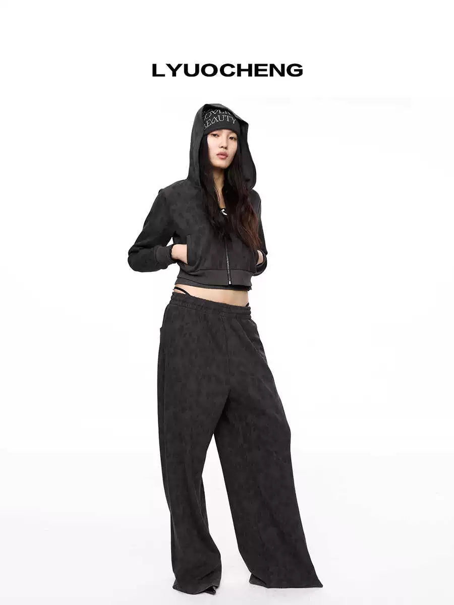 Leopard Print Hooded Knit Sweatsuit