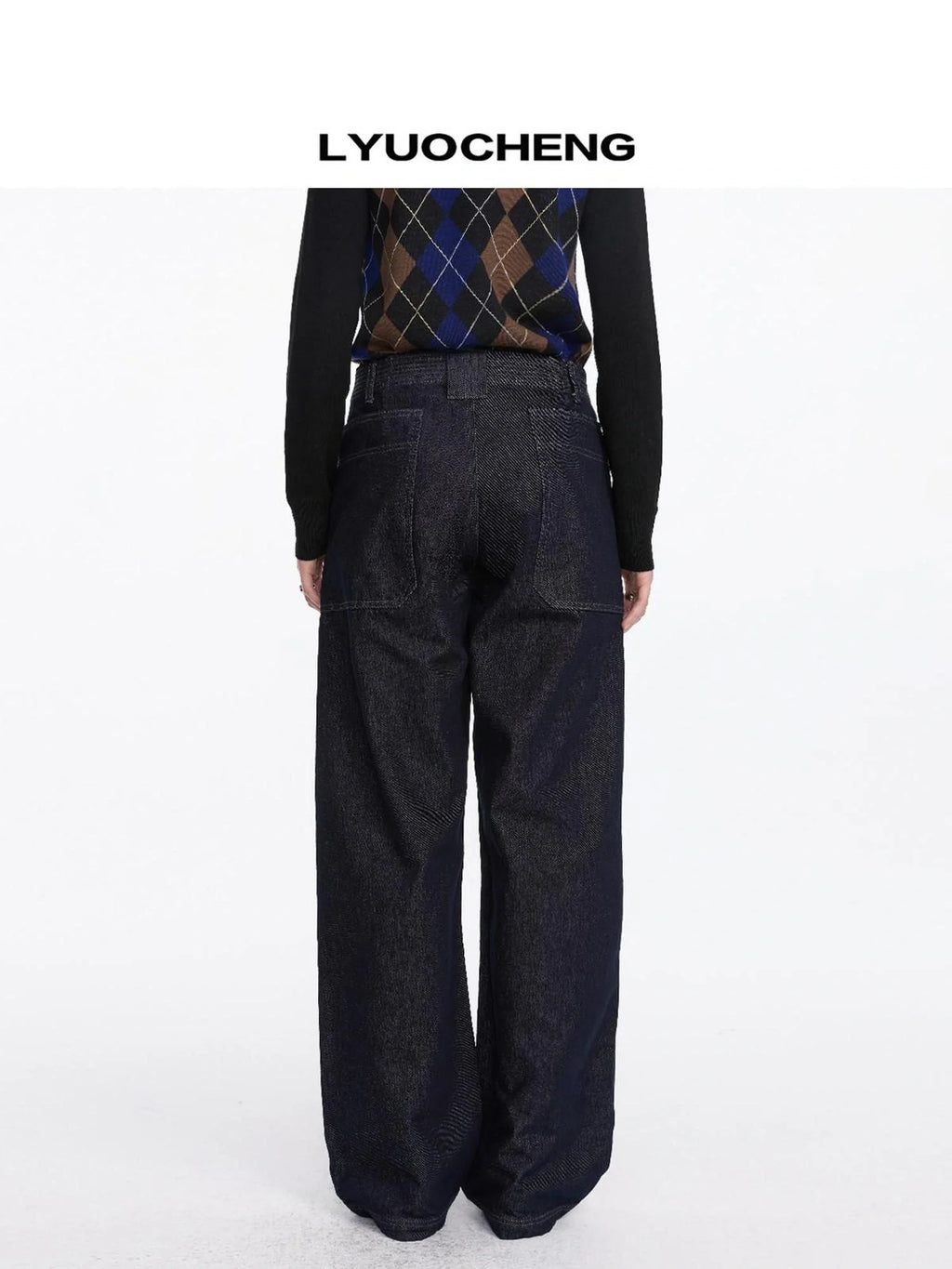 Low Rise Baggy Pocket Jeans With Sword Cut