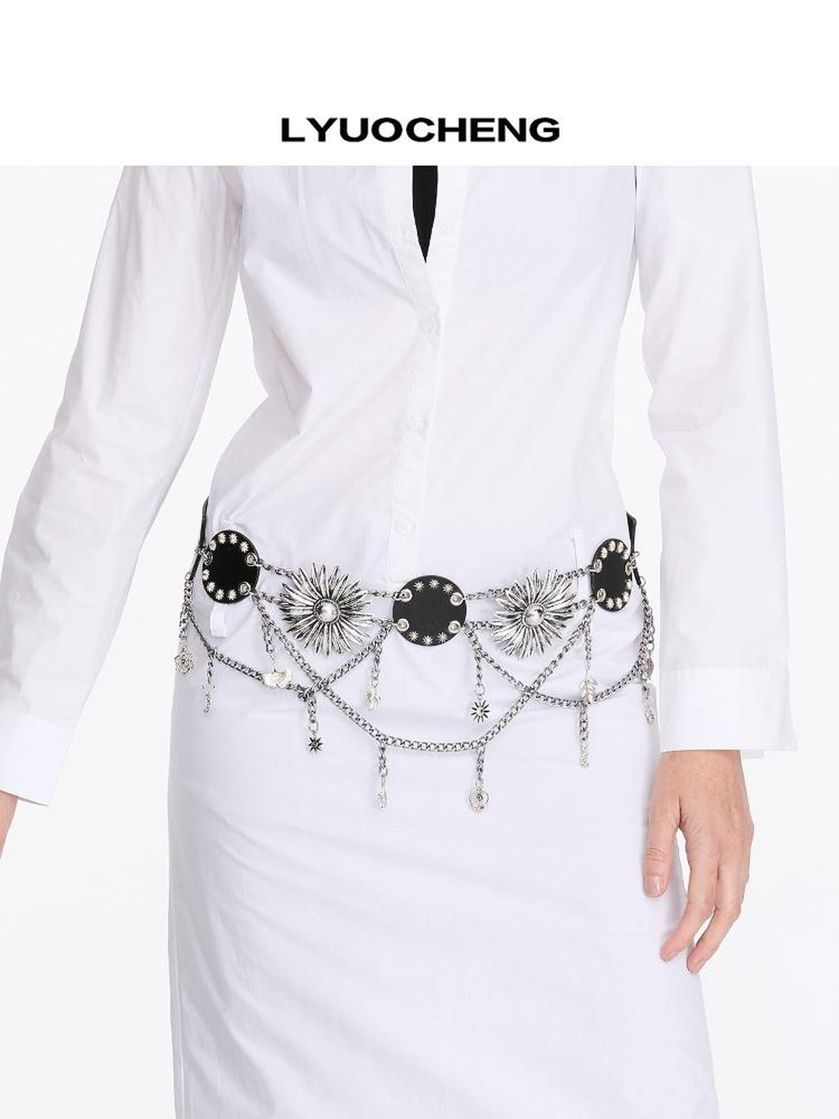 Metal Flower Chain Vintage Belt