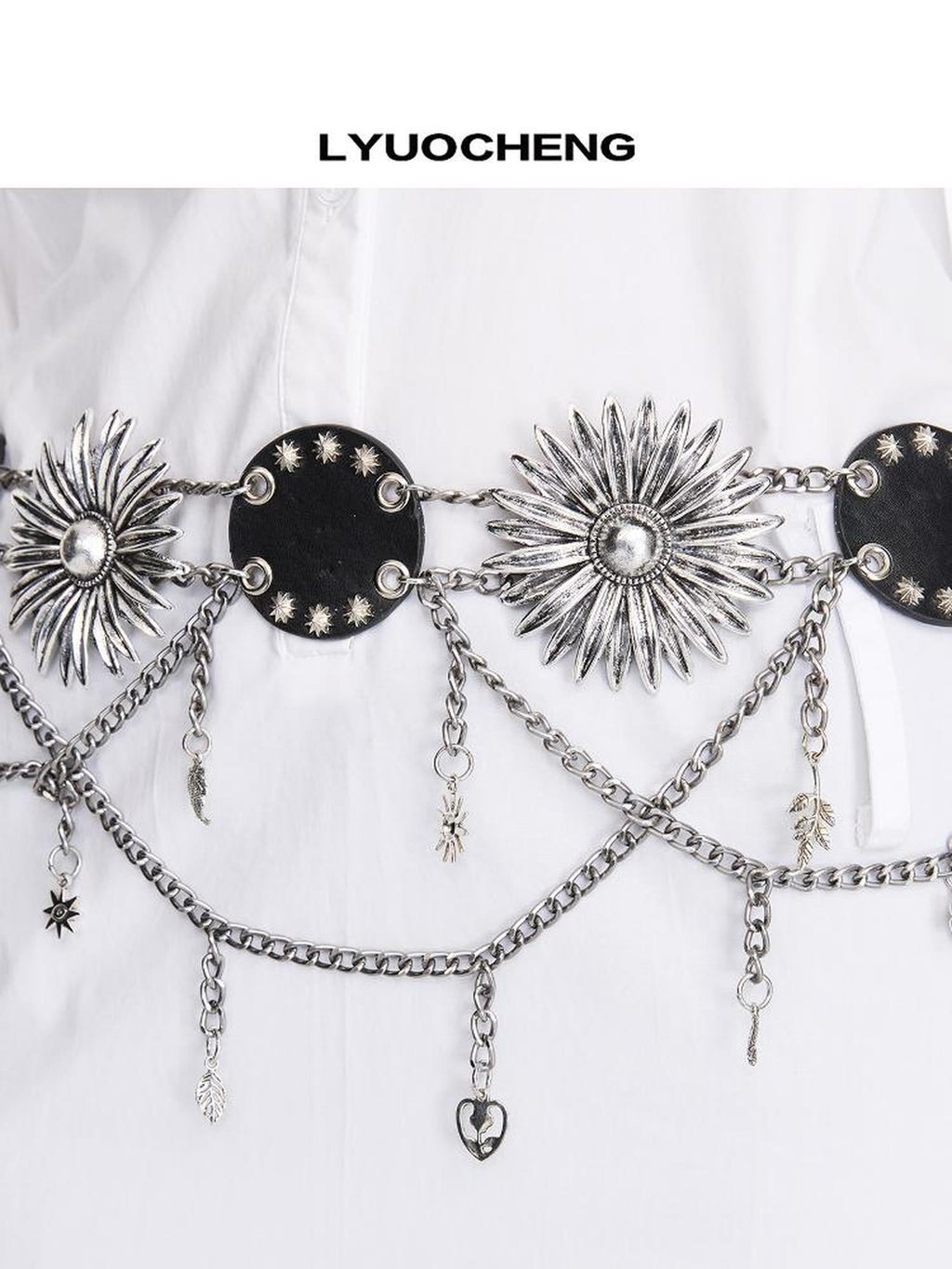 Metal Flower Chain Vintage Belt