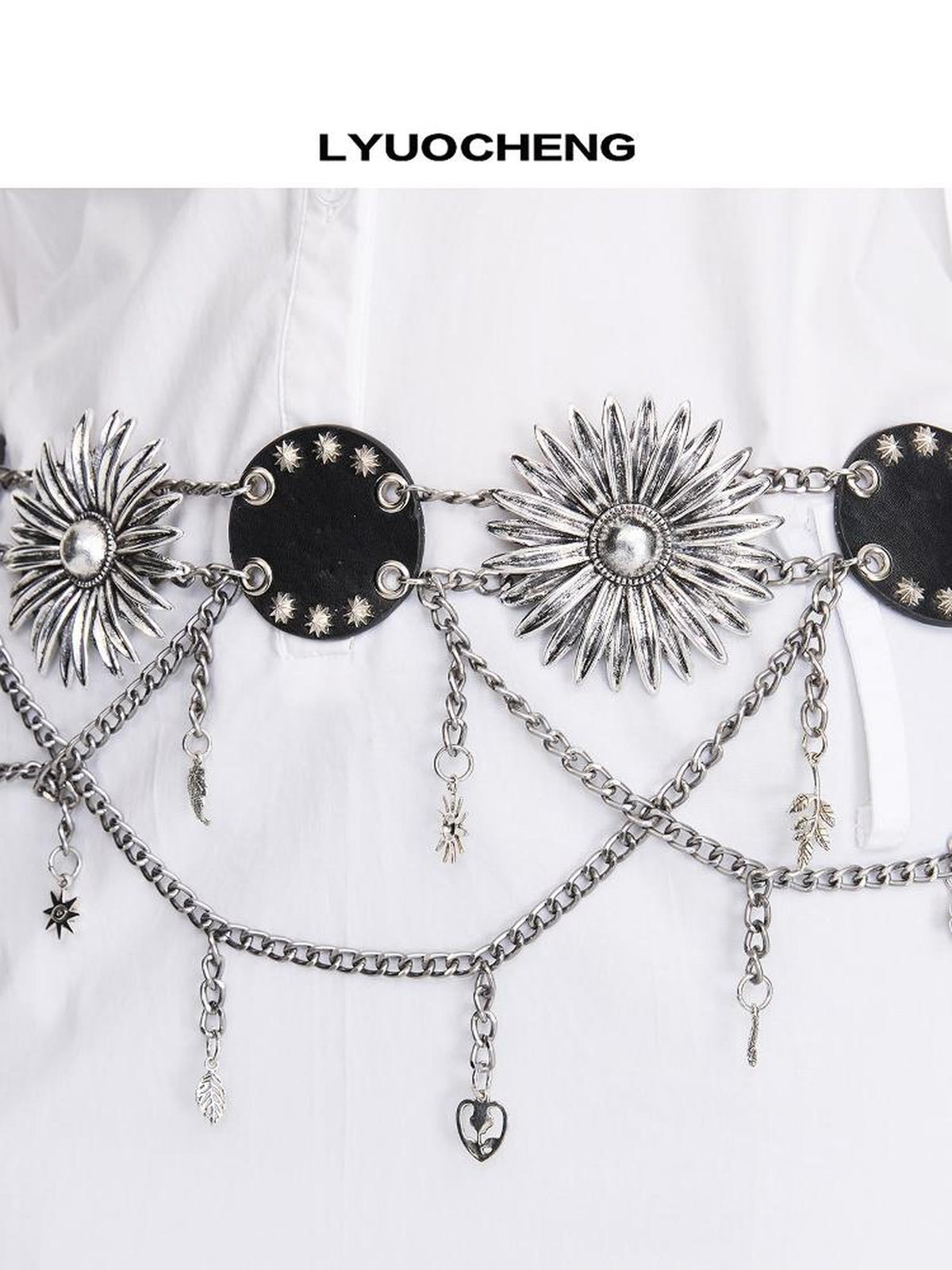 Metal Flower Chain Vintage Belt