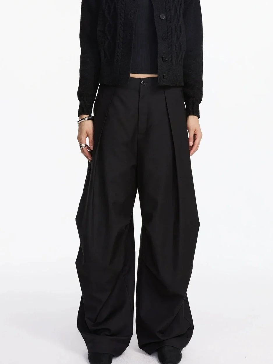 Pleated Wide Leg Trousers