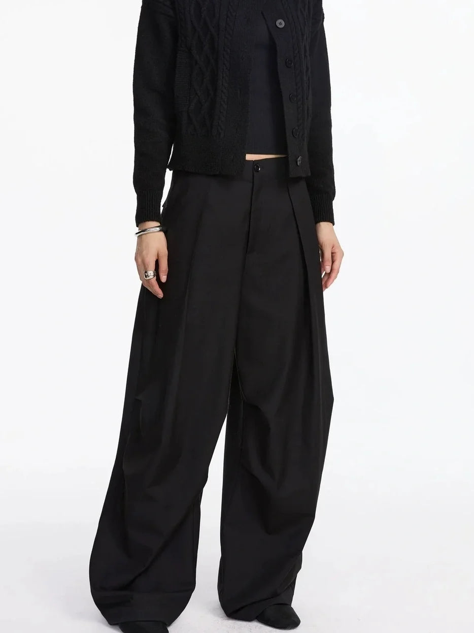 Pleated Wide Leg Trousers