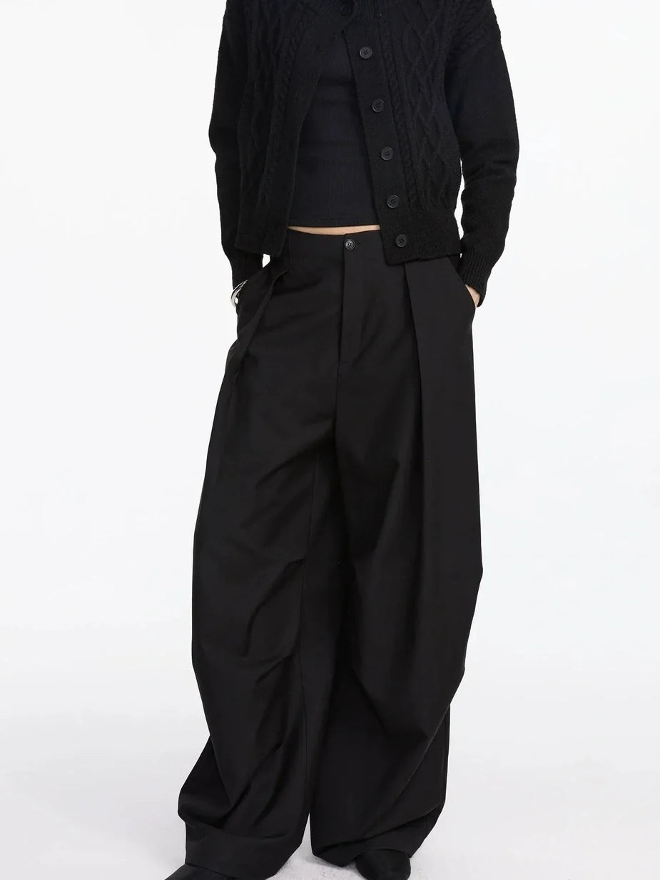 Pleated Wide Leg Trousers