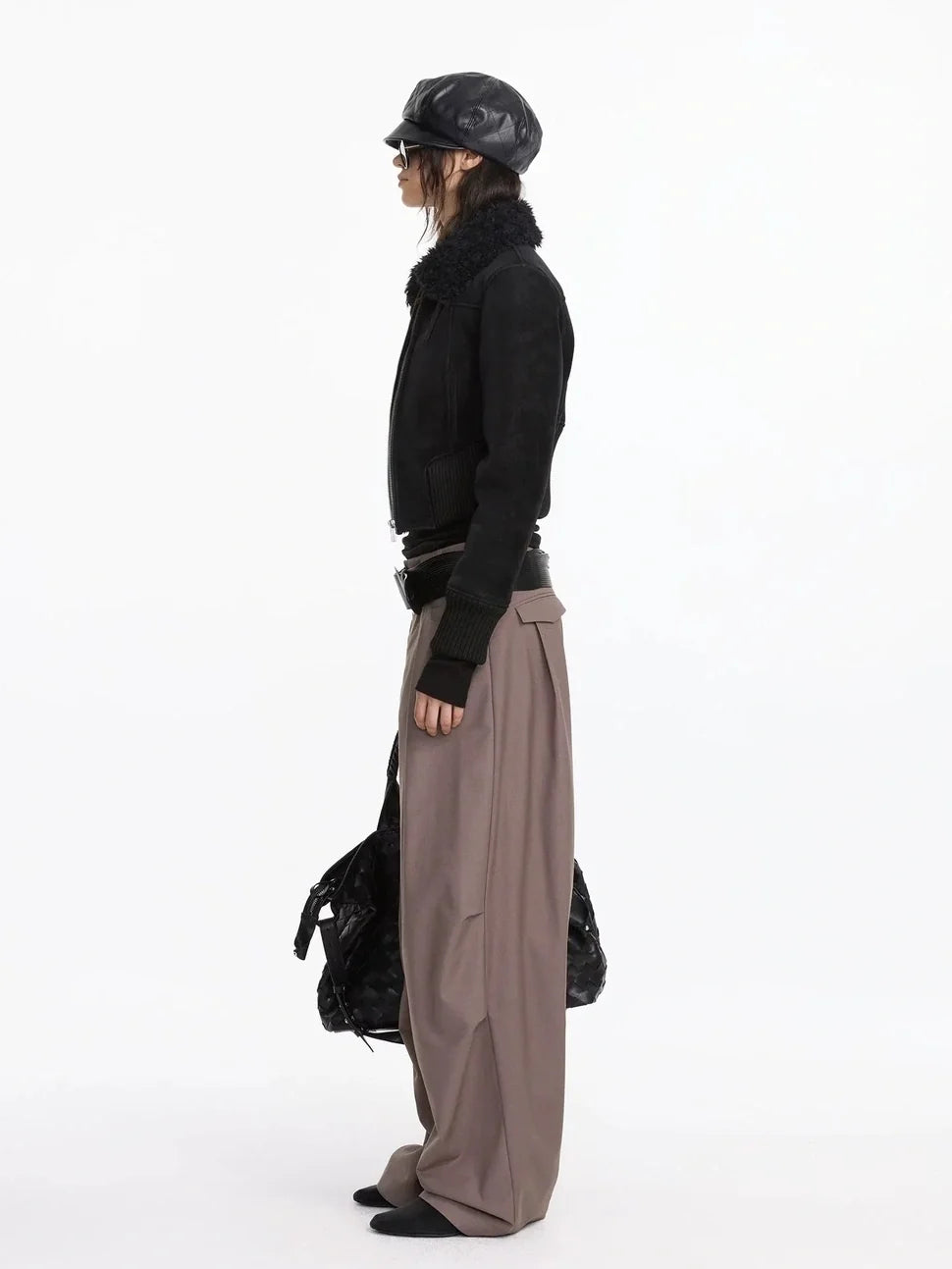 Pleated Wide Leg Trousers
