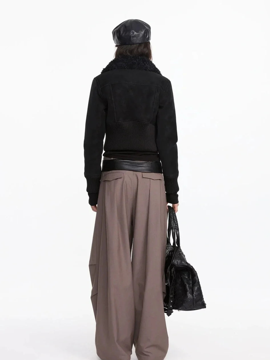 Pleated Wide Leg Trousers