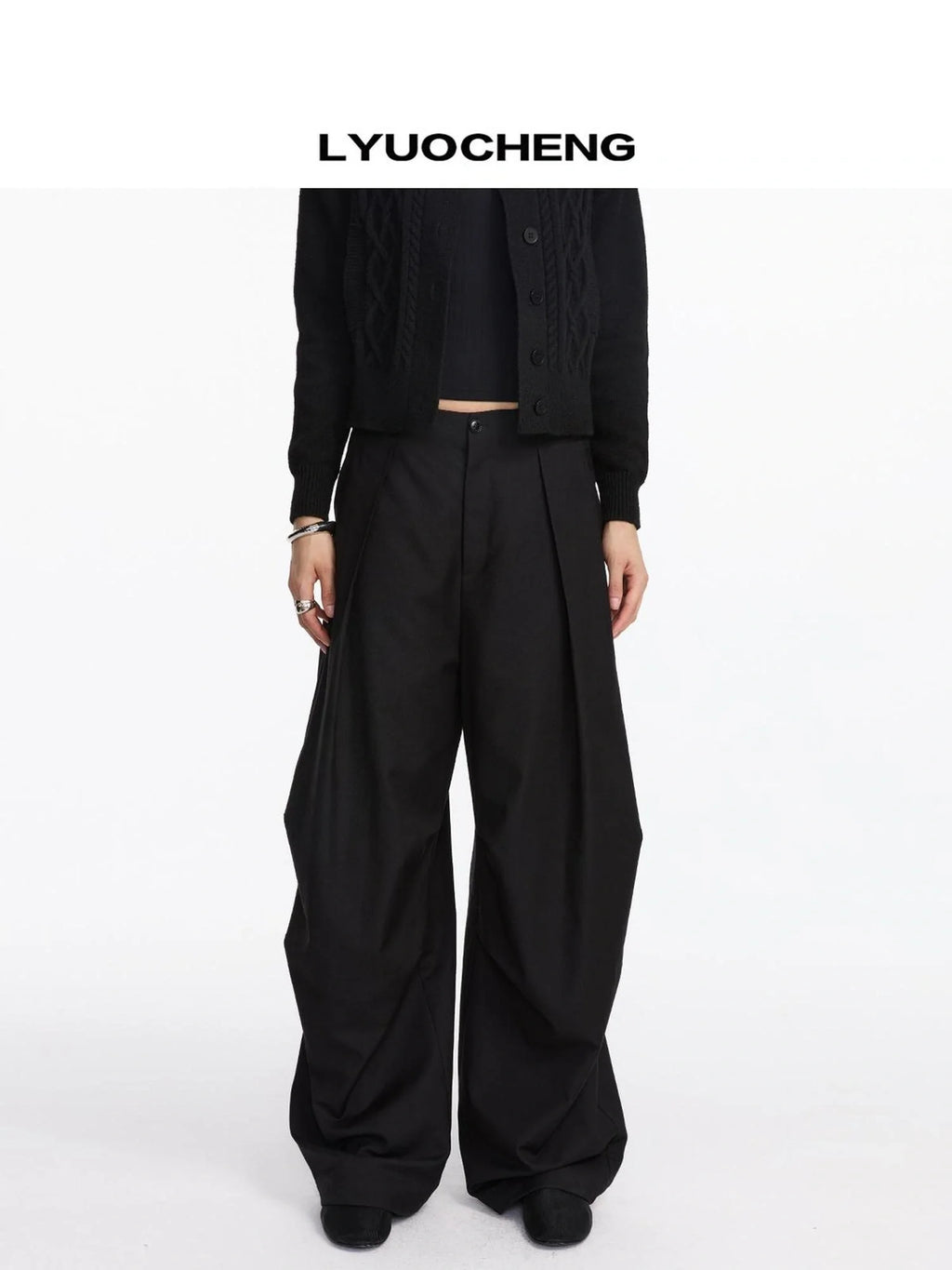 Pleated Wide Leg Trousers