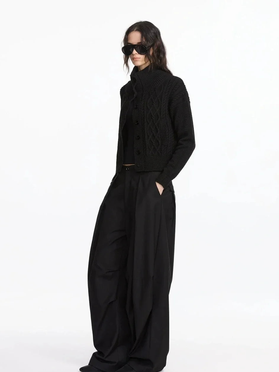 Pleated Wide Leg Trousers