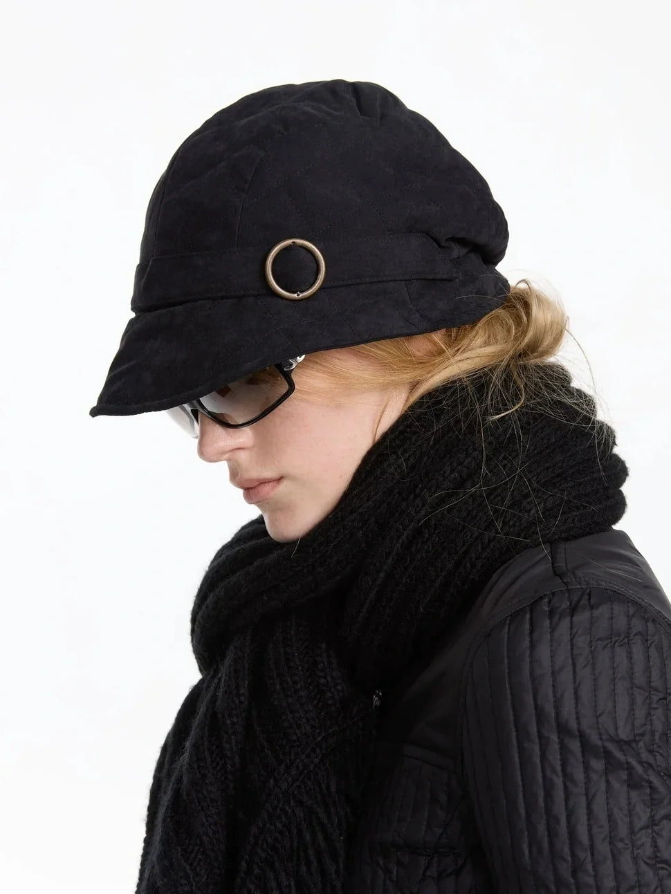 Quilted Cotton Short Brimmed Cap