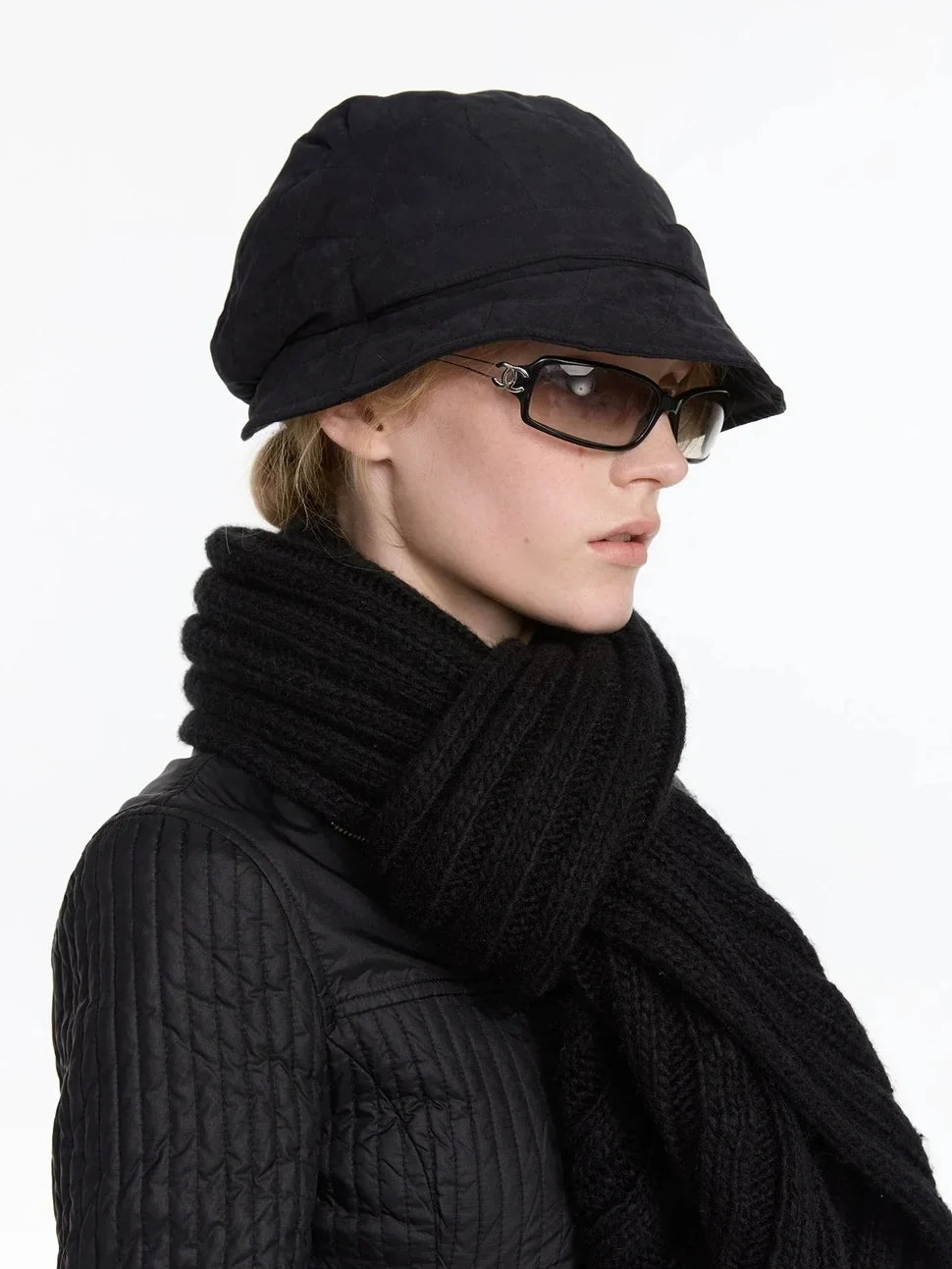 Quilted Cotton Short Brimmed Cap