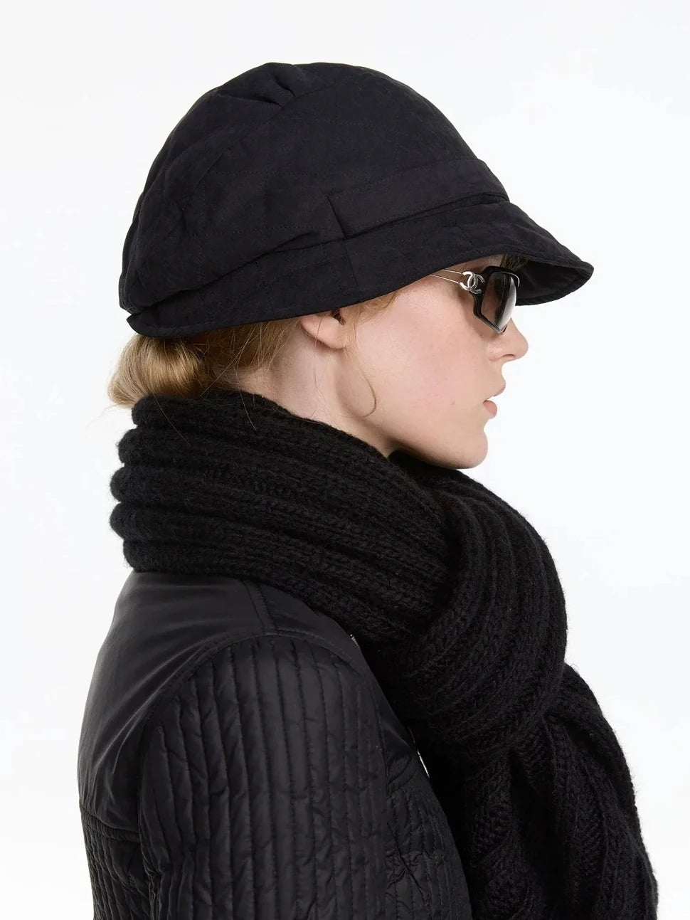 Quilted Cotton Short Brimmed Cap
