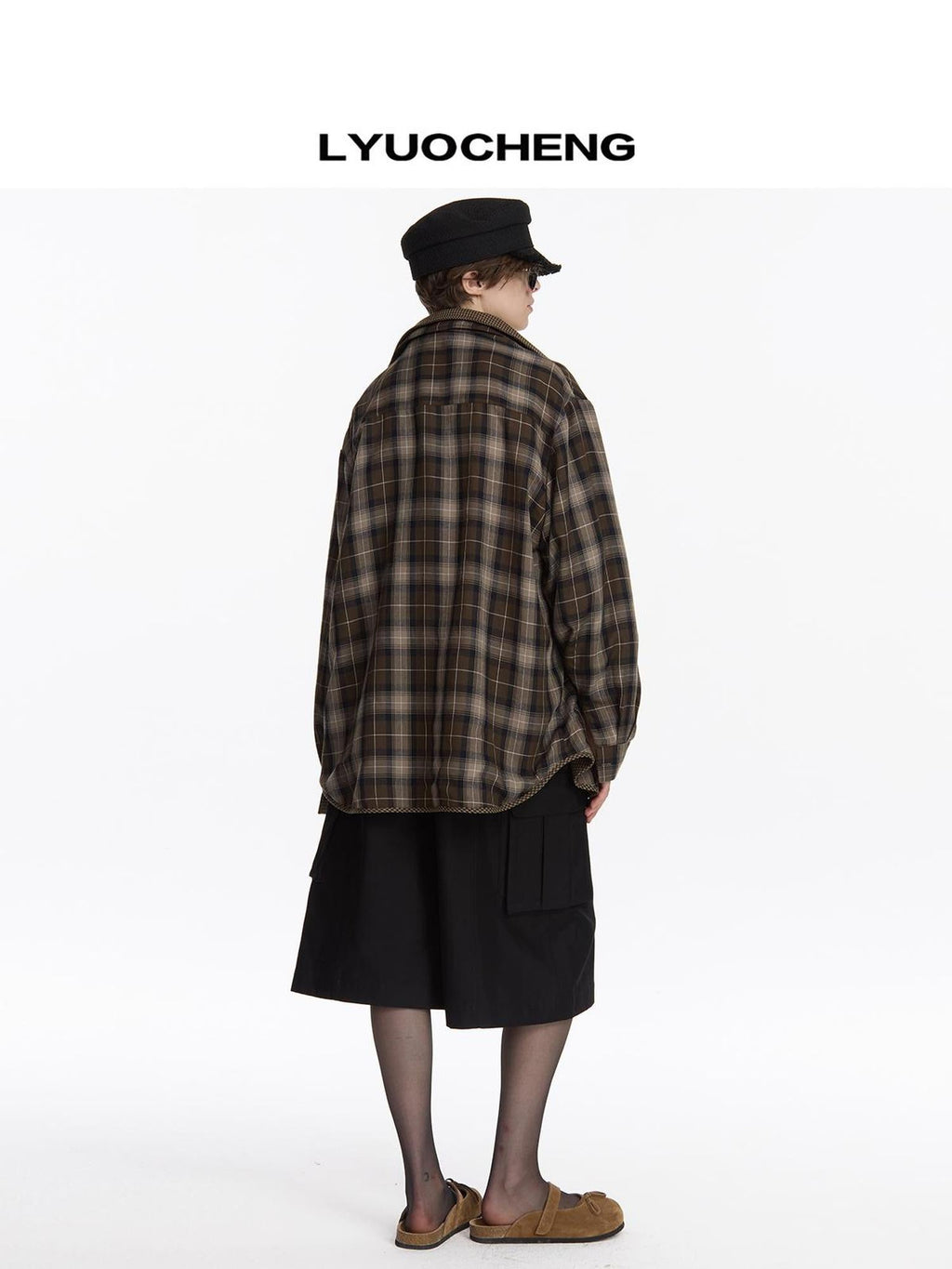 Reversible Plaid Shirt With Dual Pattern