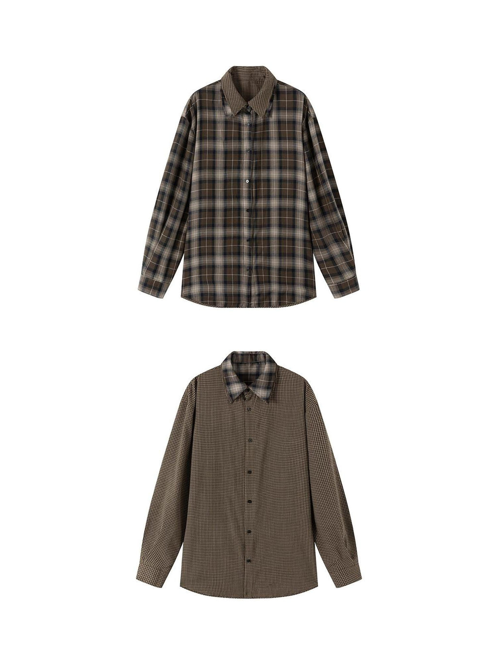 Reversible Plaid Shirt With Dual Pattern