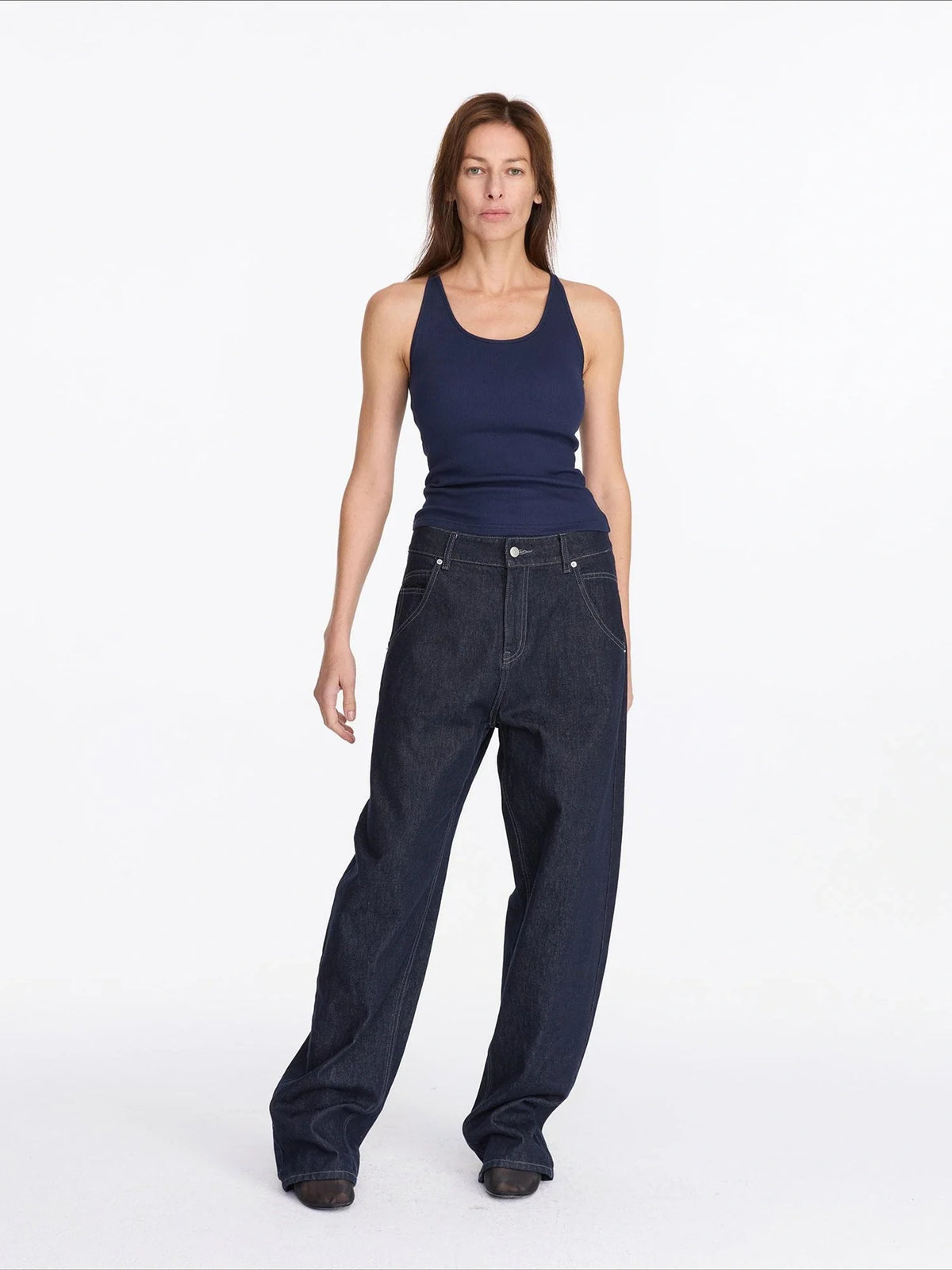 Ribbed Tank Top With Built In Bra