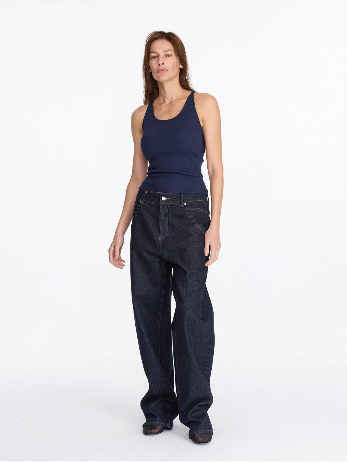 Ribbed Tank Top With Built In Bra