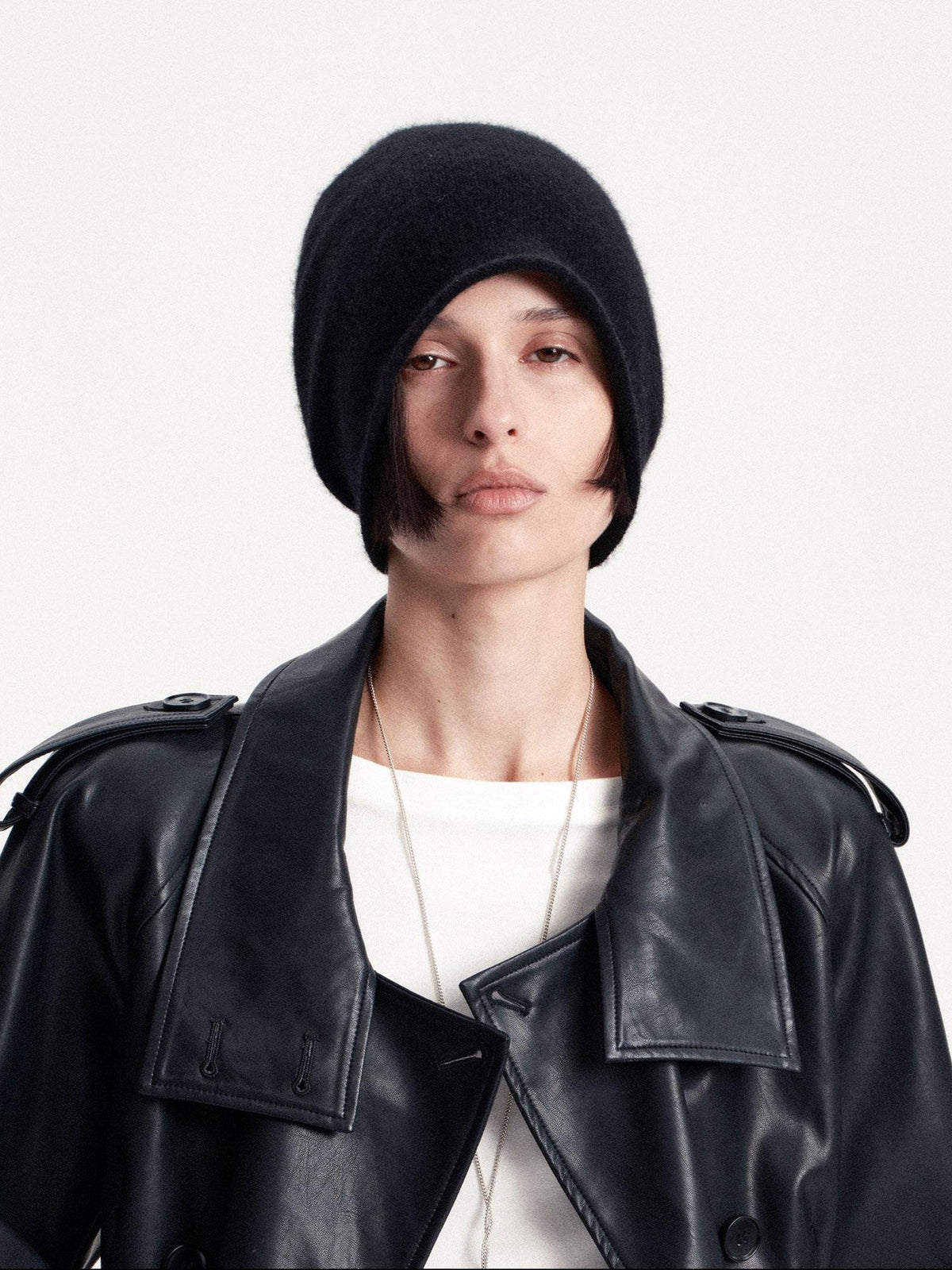 Solid Color Round Top Cashmere Wool Blend Women's Knit Beanies