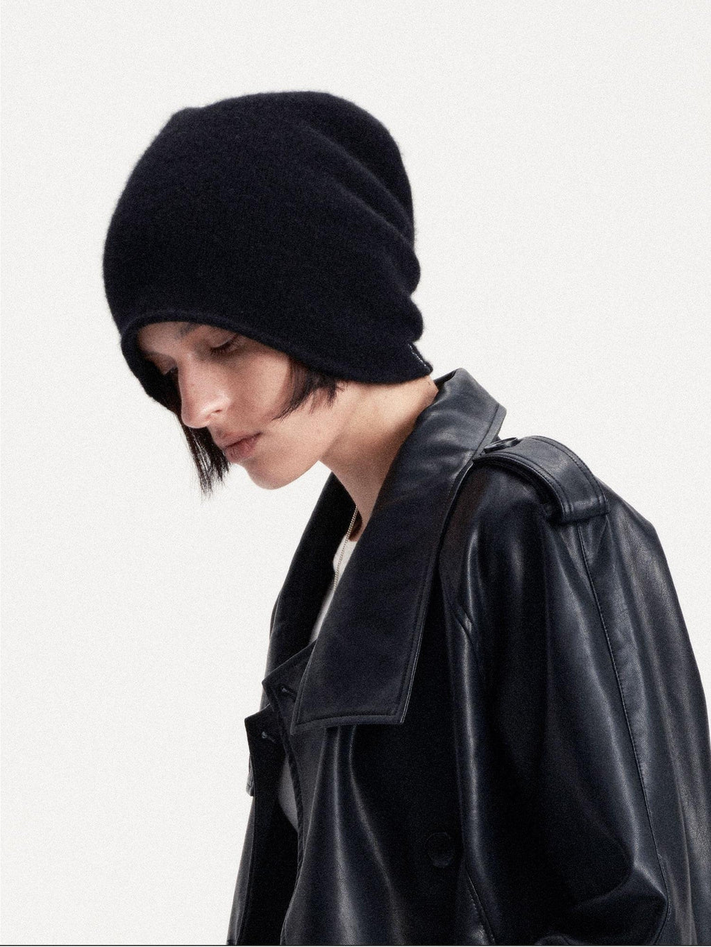 Solid Color Round Top Cashmere Wool Blend Women's Knit Beanies