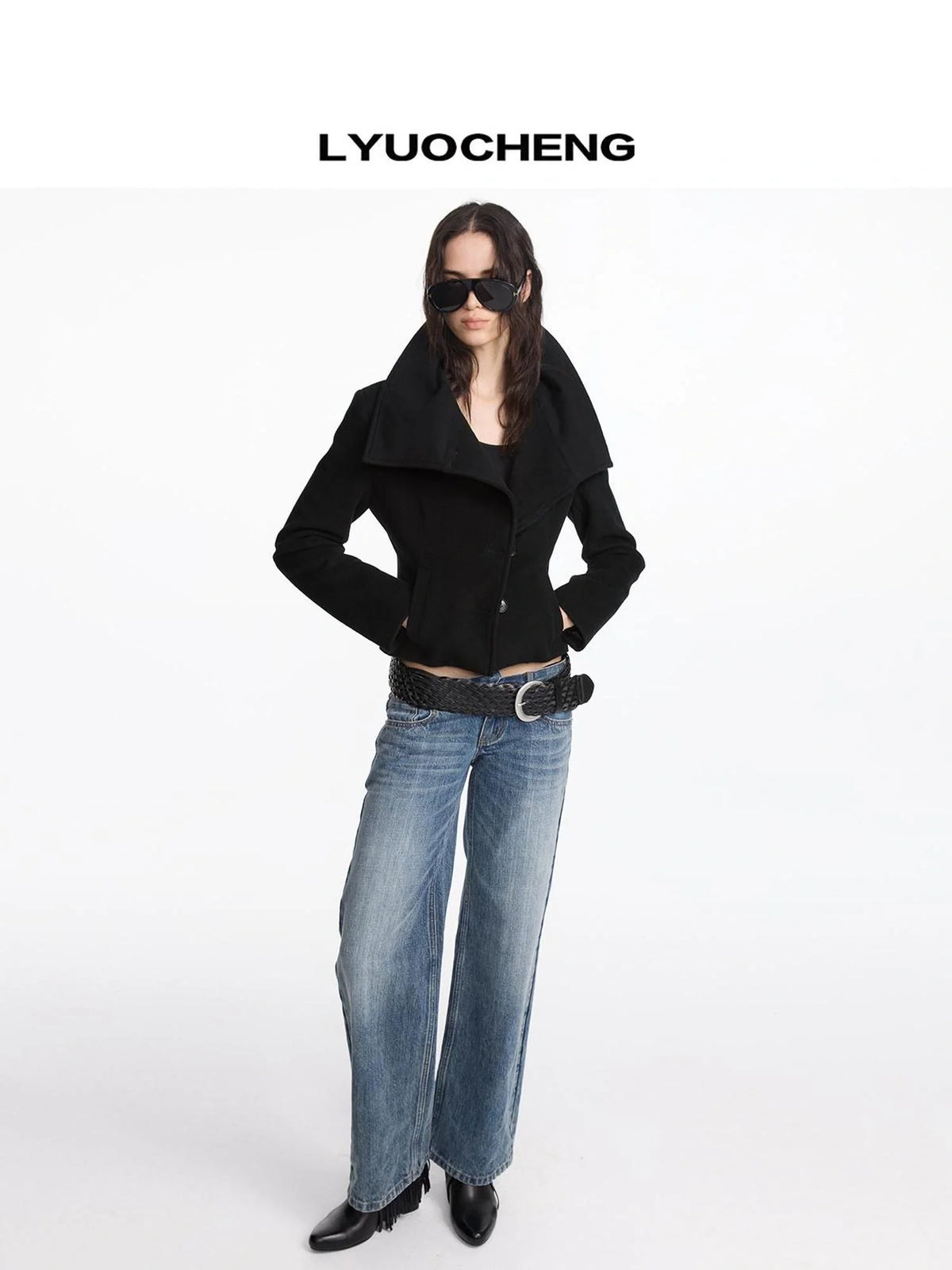 Stonewashed Straight Leg Low Rise Jeans