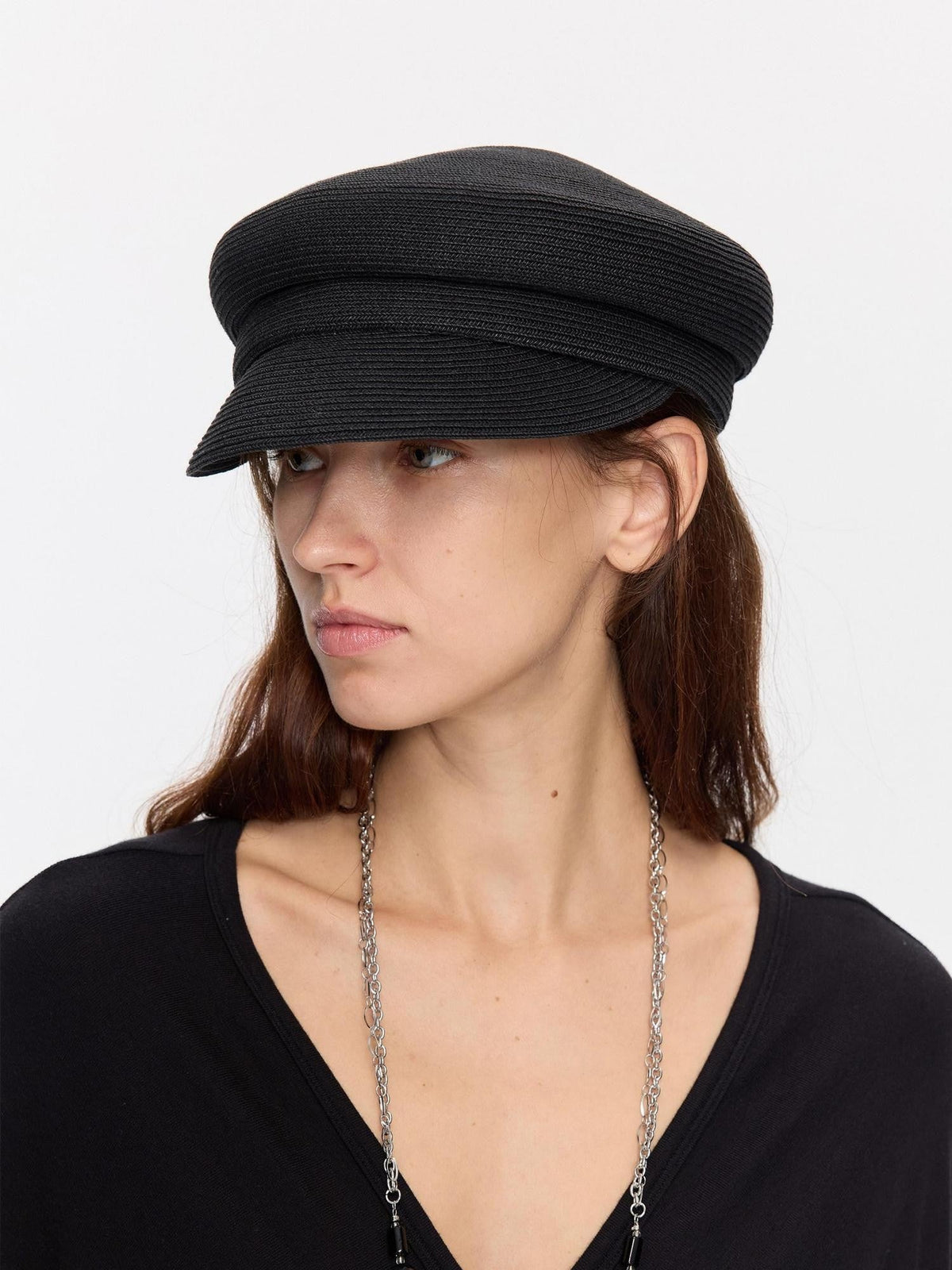 Straw Woven Braided Flat Top Rider Adjustable Lightweight Polyester Hat