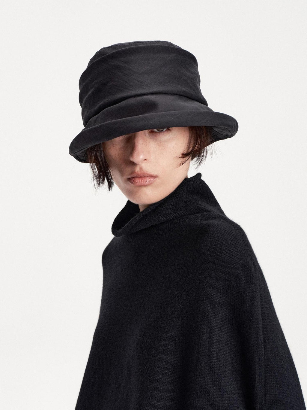 Textured Pleated Wide Brim Bucket Women's Polyester Hats