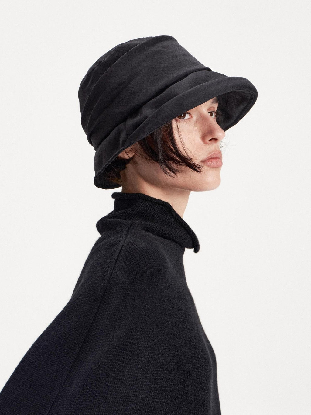 Textured Pleated Wide Brim Bucket Women's Polyester Hats