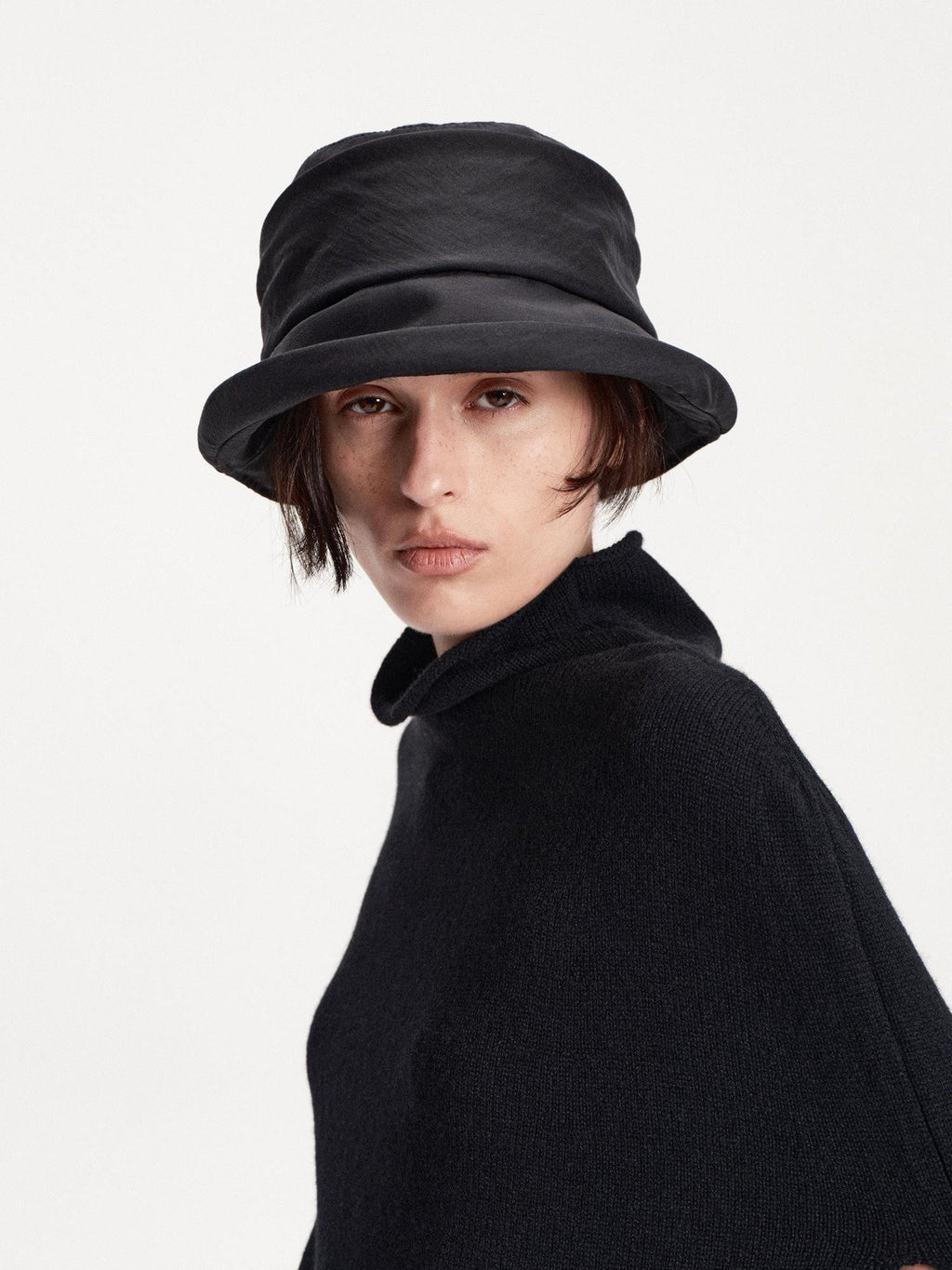 Textured Pleated Wide Brim Bucket Women's Polyester Hats