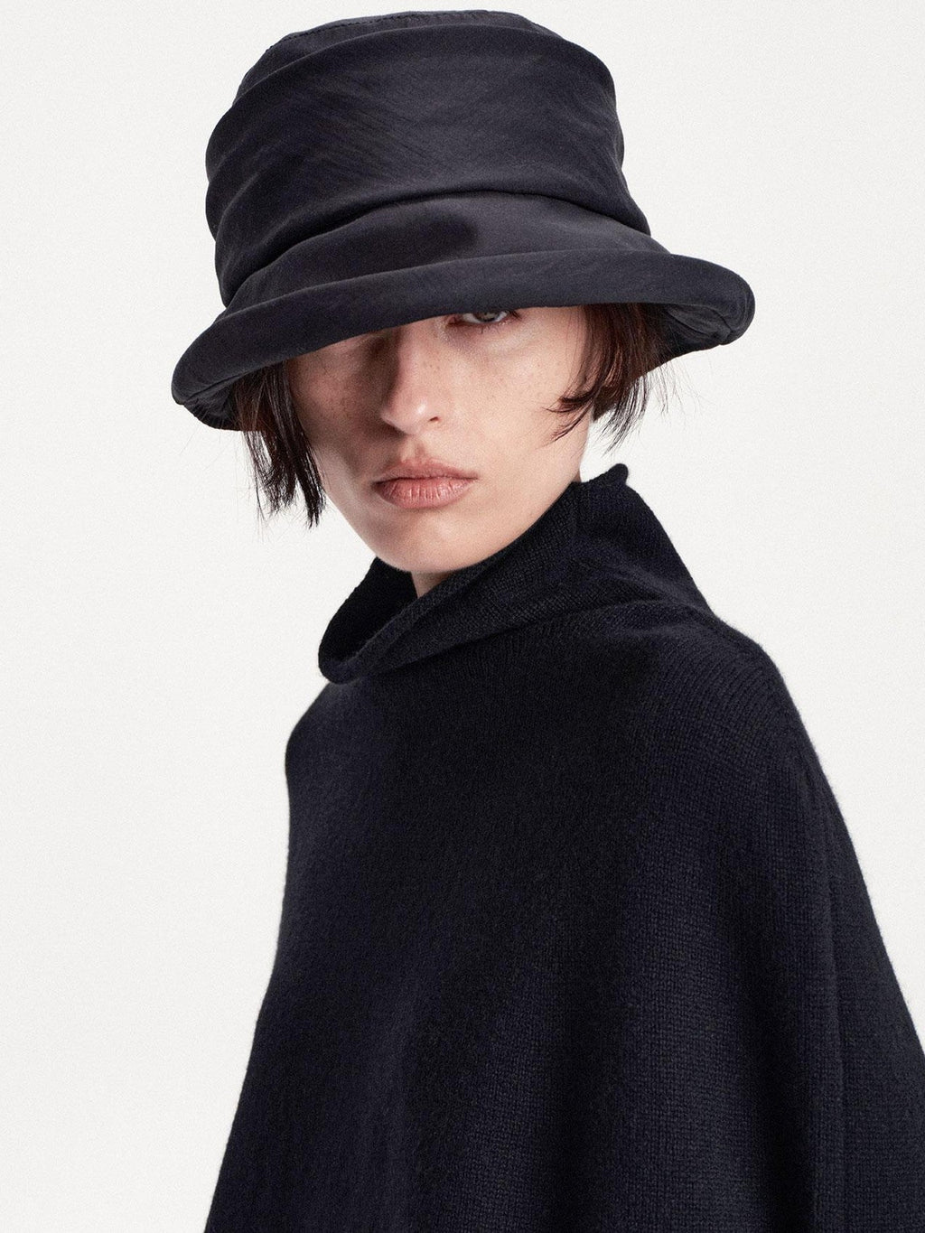 Textured Pleated Wide Brim Bucket Women's Polyester Hats