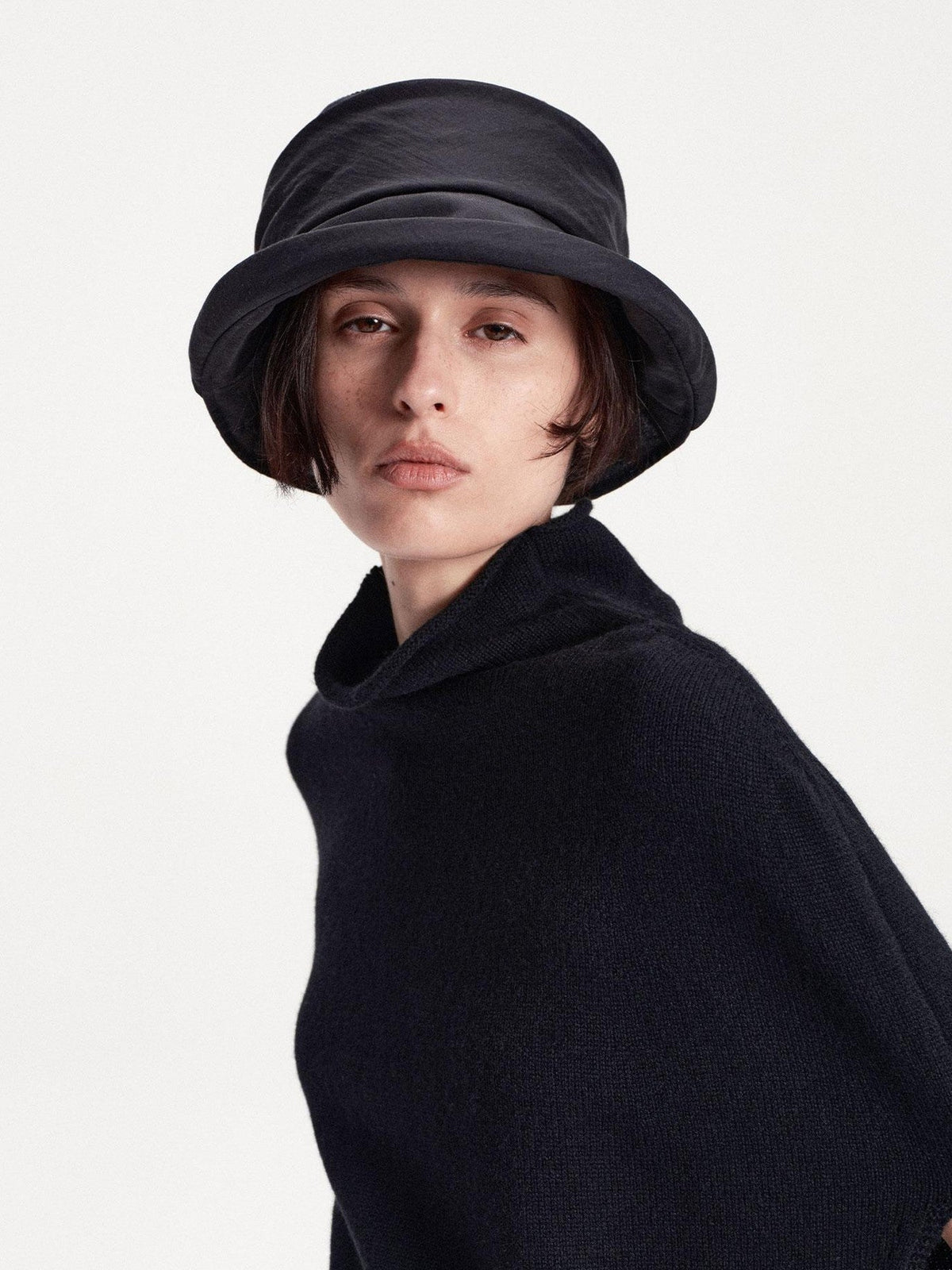 Textured Pleated Wide Brim Bucket Women's Polyester Hats