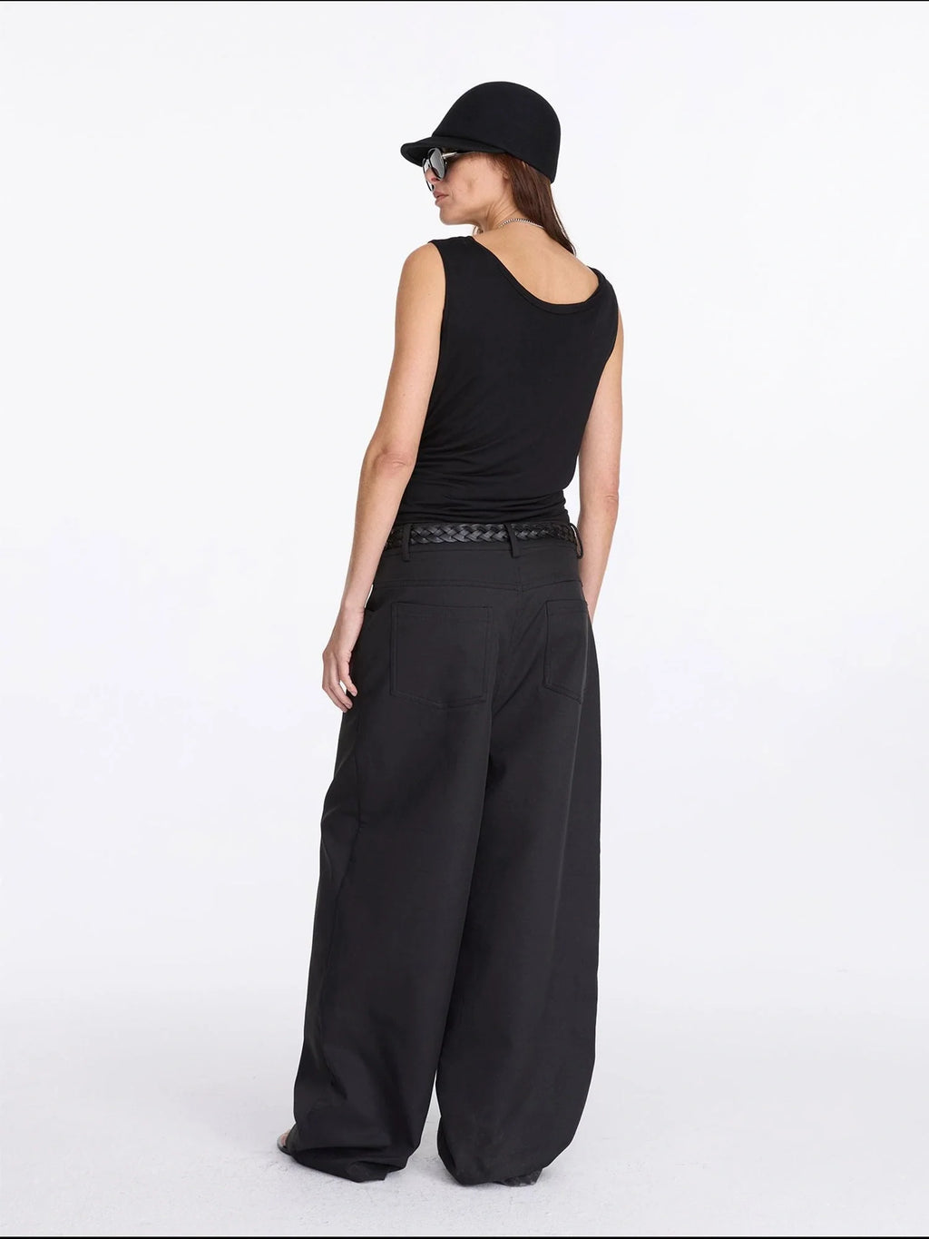 V-Neck Pleated Tank Top In Tencel