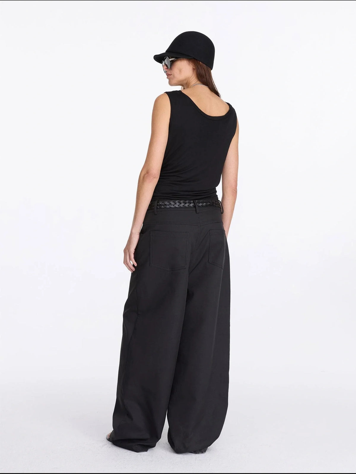 V-Neck Pleated Tank Top In Tencel