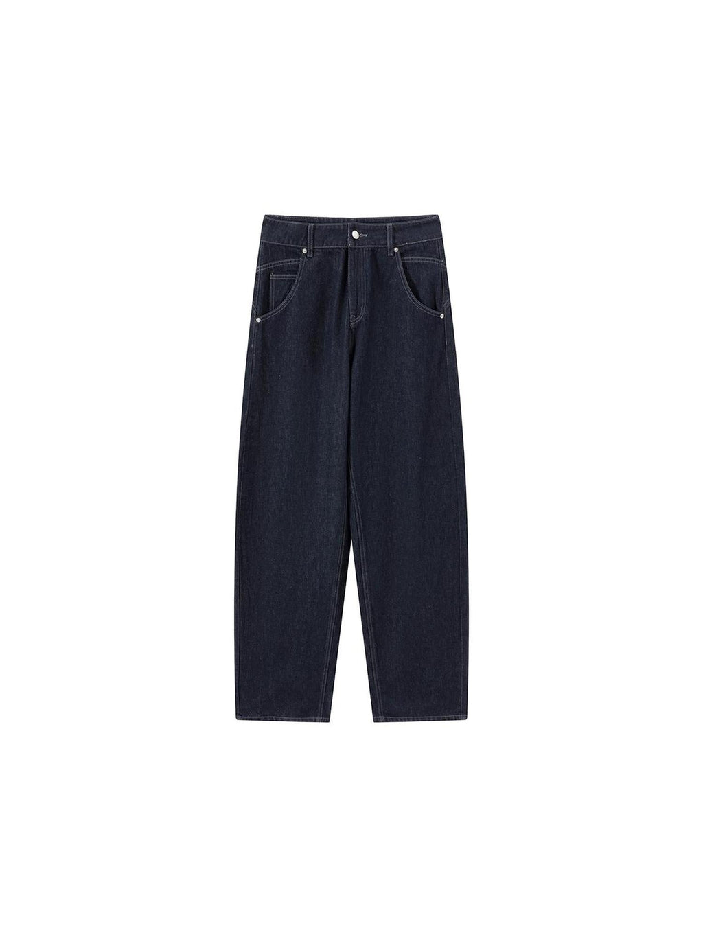 Vintage Blue Raw Denim Wide Leg Jeans
