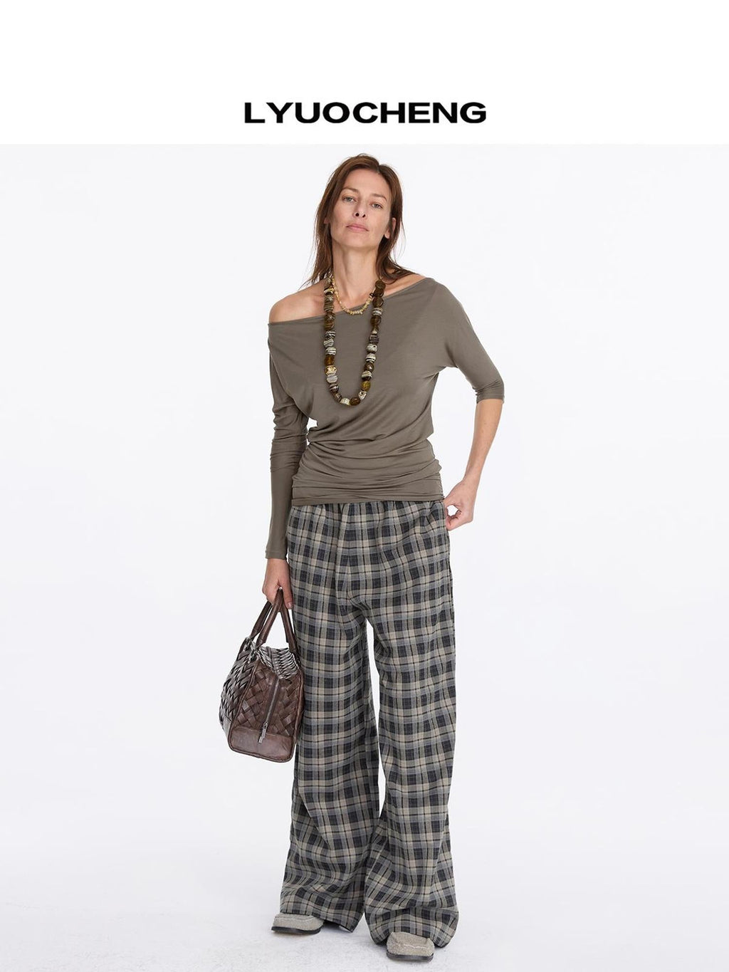 Vintage Checkered Relaxed Trousers