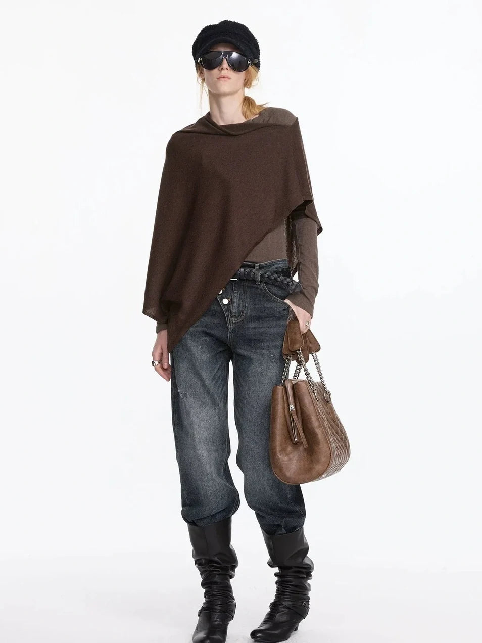 Vintage Washed Turn Up Straight Leg Jeans