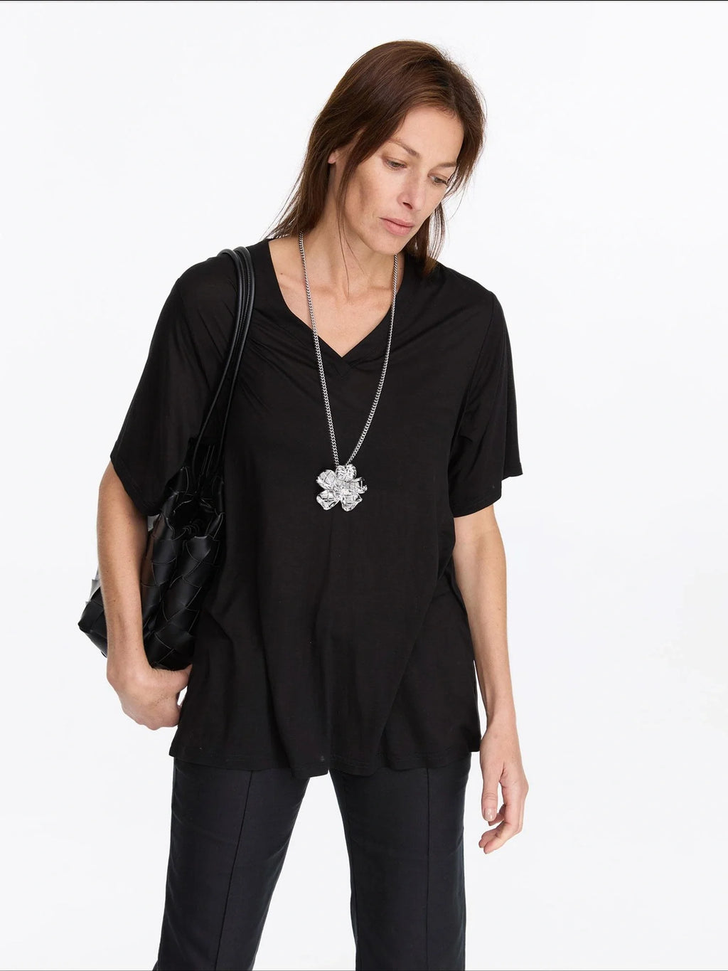 Zircon Egg Flower Geometric Pendant Necklace