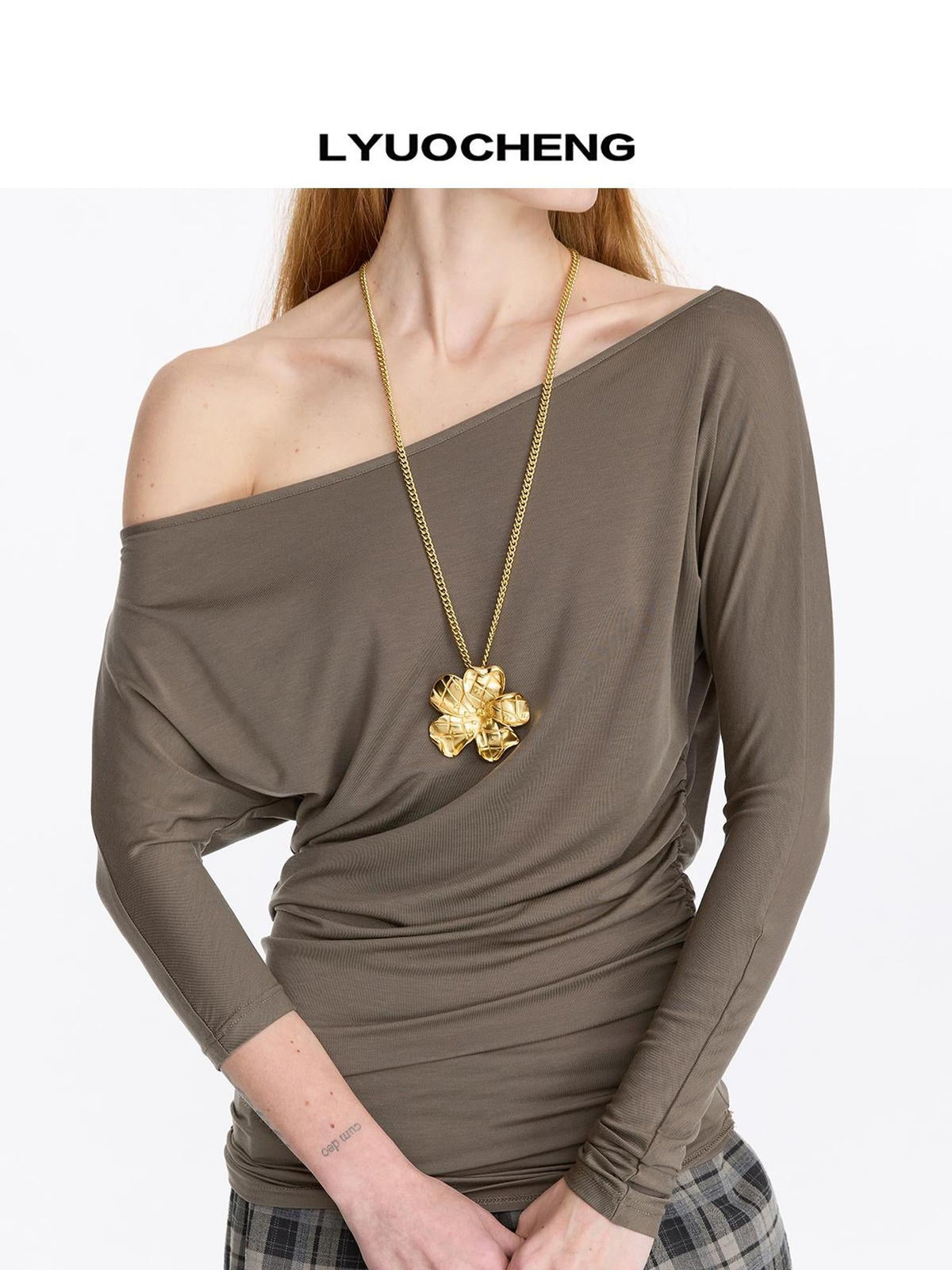 Zircon Egg Flower Geometric Pendant Necklace