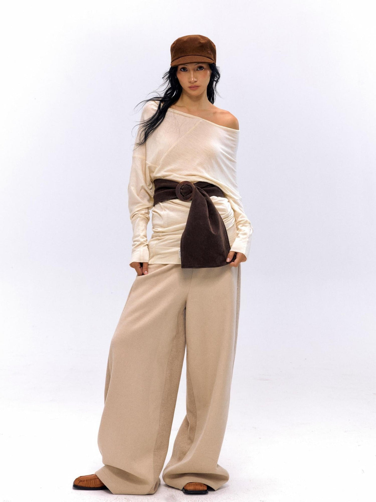 Adjustable Pu Waist Cincher Casual Unisex Youth Brown 110Cm Belt